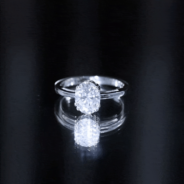 Certified 2 CT Moissanite Oval Cut Engagement Ring D-VS1 - Rosec Jewels