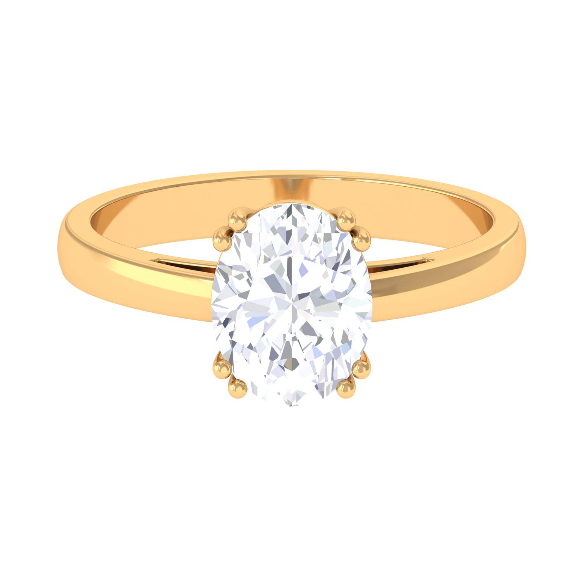 Certified 2 CT Moissanite Oval Cut Engagement Ring D-VS1 - Rosec Jewels