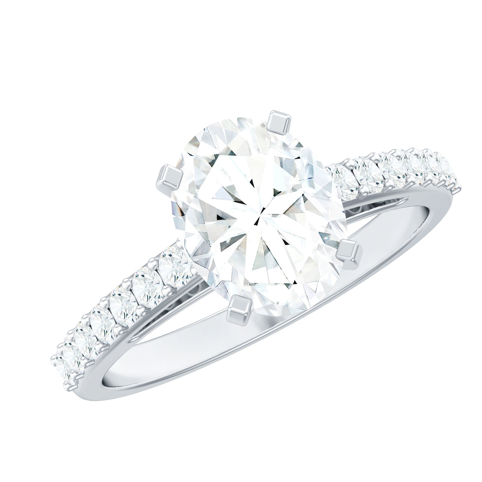 Brilliant Cut Moissanite Oval Engagement Ring