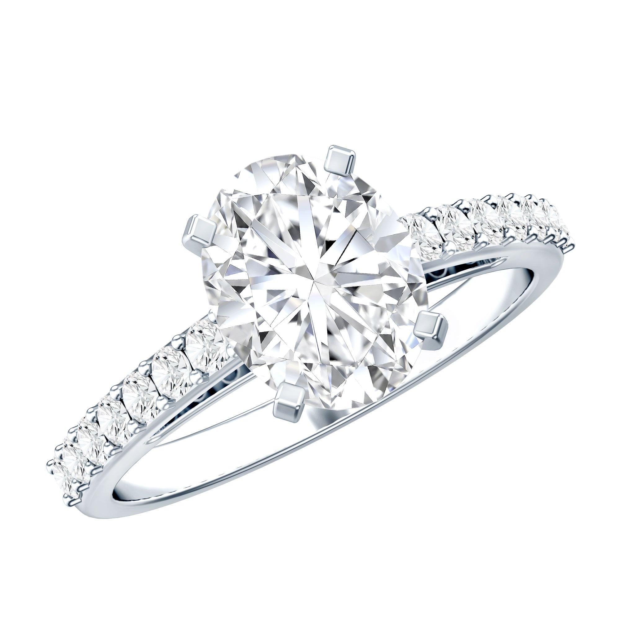 Brilliant Cut Moissanite Oval Engagement Ring D-VS1 - Rosec Jewels