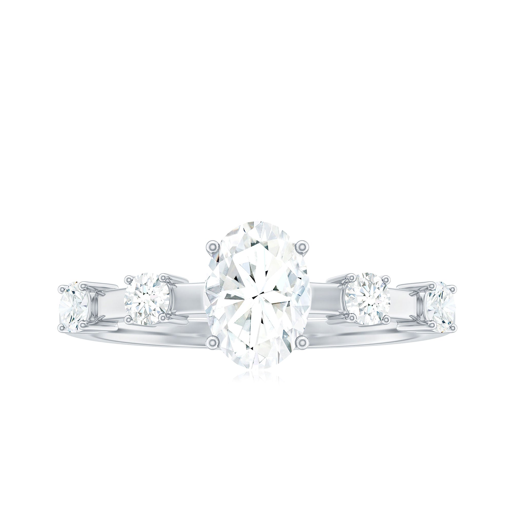 Oval Cubic Zirconia Solitaire Engagement Ring for Women AAAA - Rosec Jewels