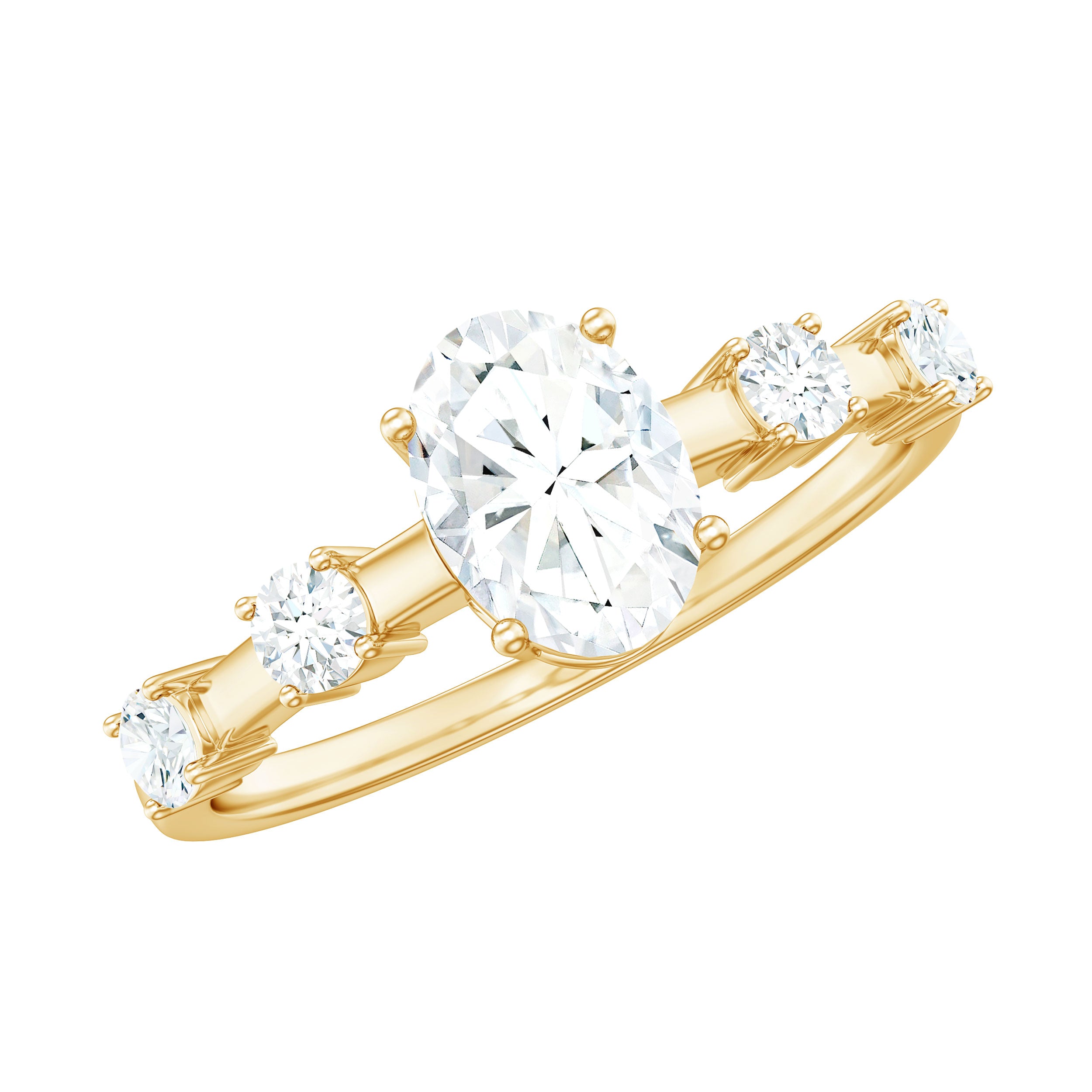 Oval Cubic Zirconia Solitaire Engagement Ring for Women AAAA - Rosec Jewels