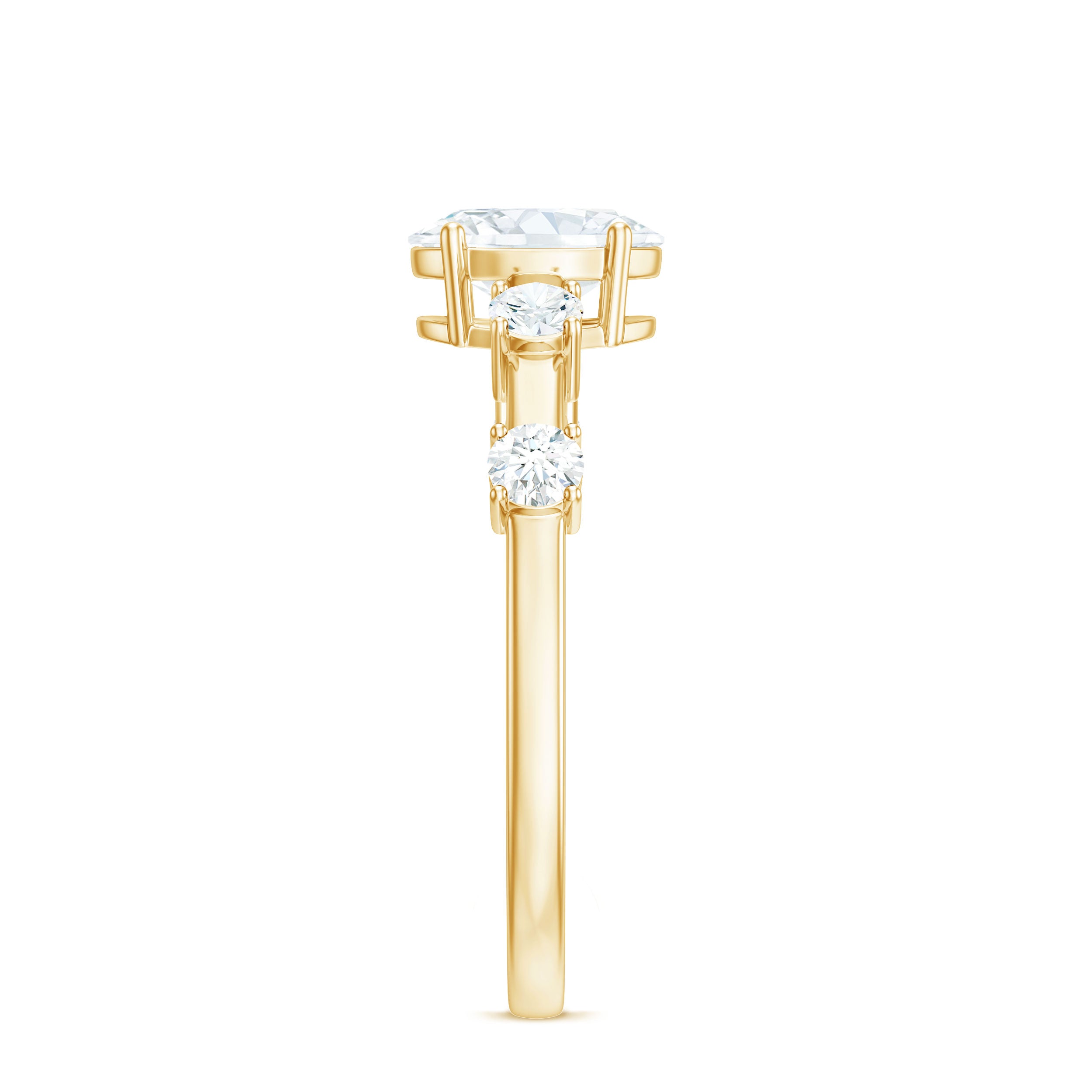 Oval Cubic Zirconia Solitaire Engagement Ring for Women AAAA - Rosec Jewels