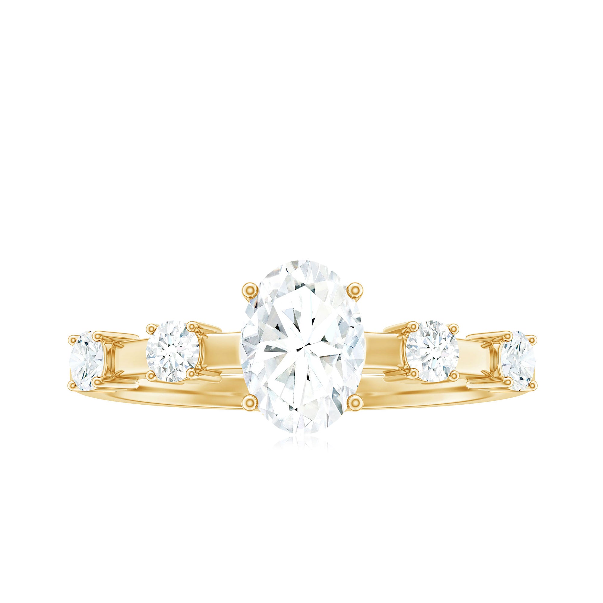 Oval Cubic Zirconia Solitaire Engagement Ring for Women AAAA - Rosec Jewels