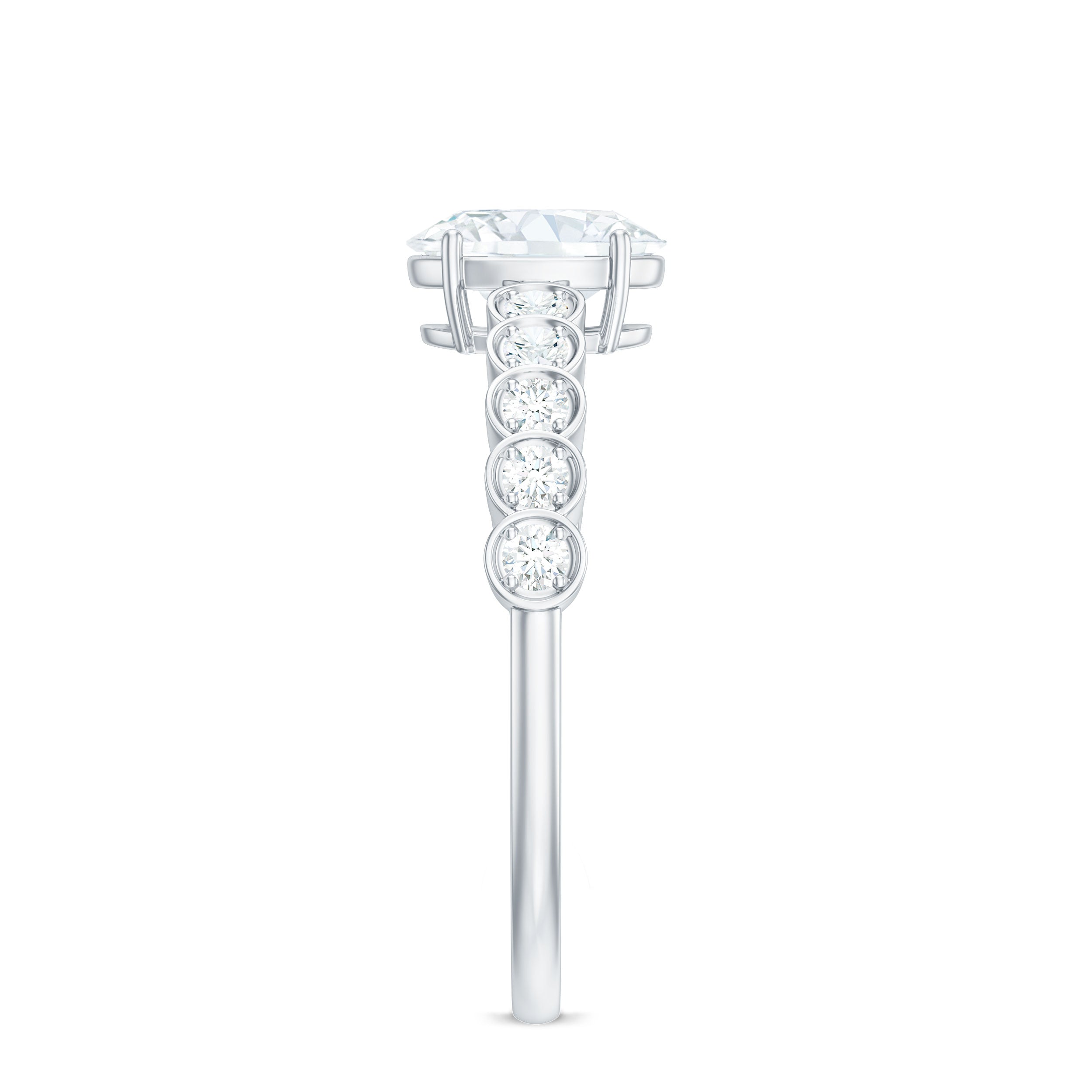 1.75 CT Prong Set Oval Cut Zircon Solitaire Engagement Ring AAAA - Rosec Jewels