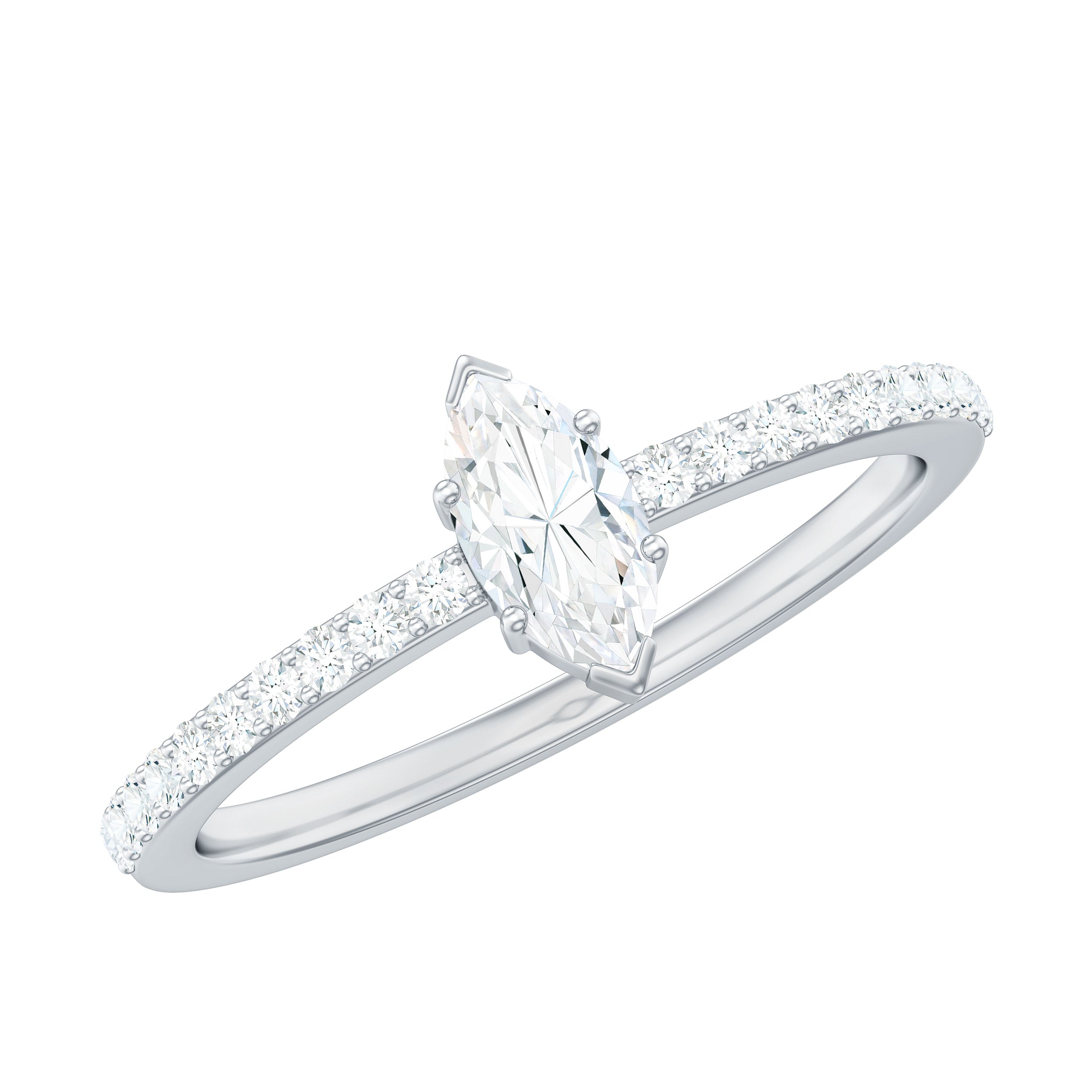 Marquise Cut Moissanite Solitaire Promise Ring for Women