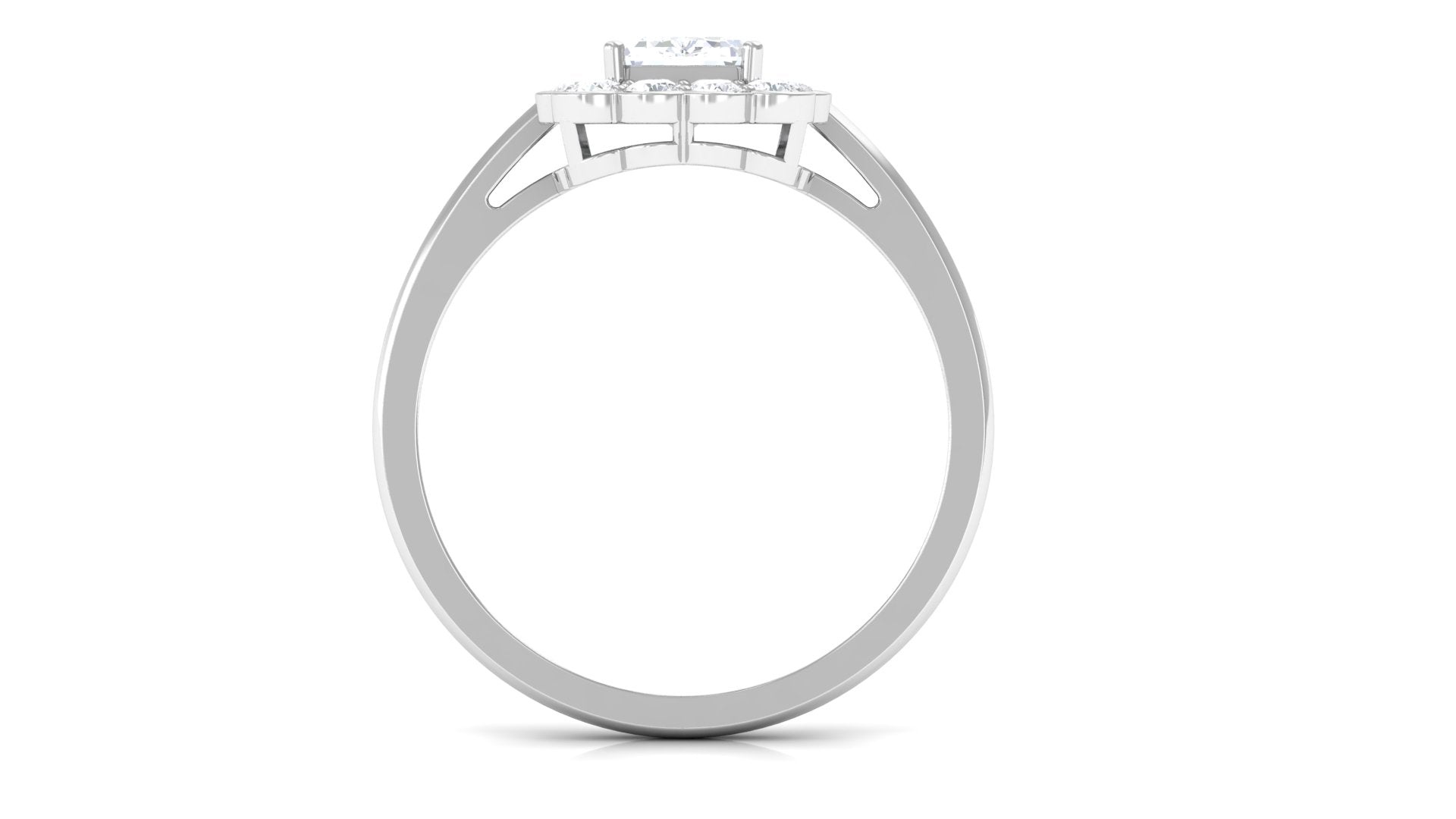 2.25 CT Octagon Cut Zircon Statement Engagement Ring with Halo AAAA - Rosec Jewels