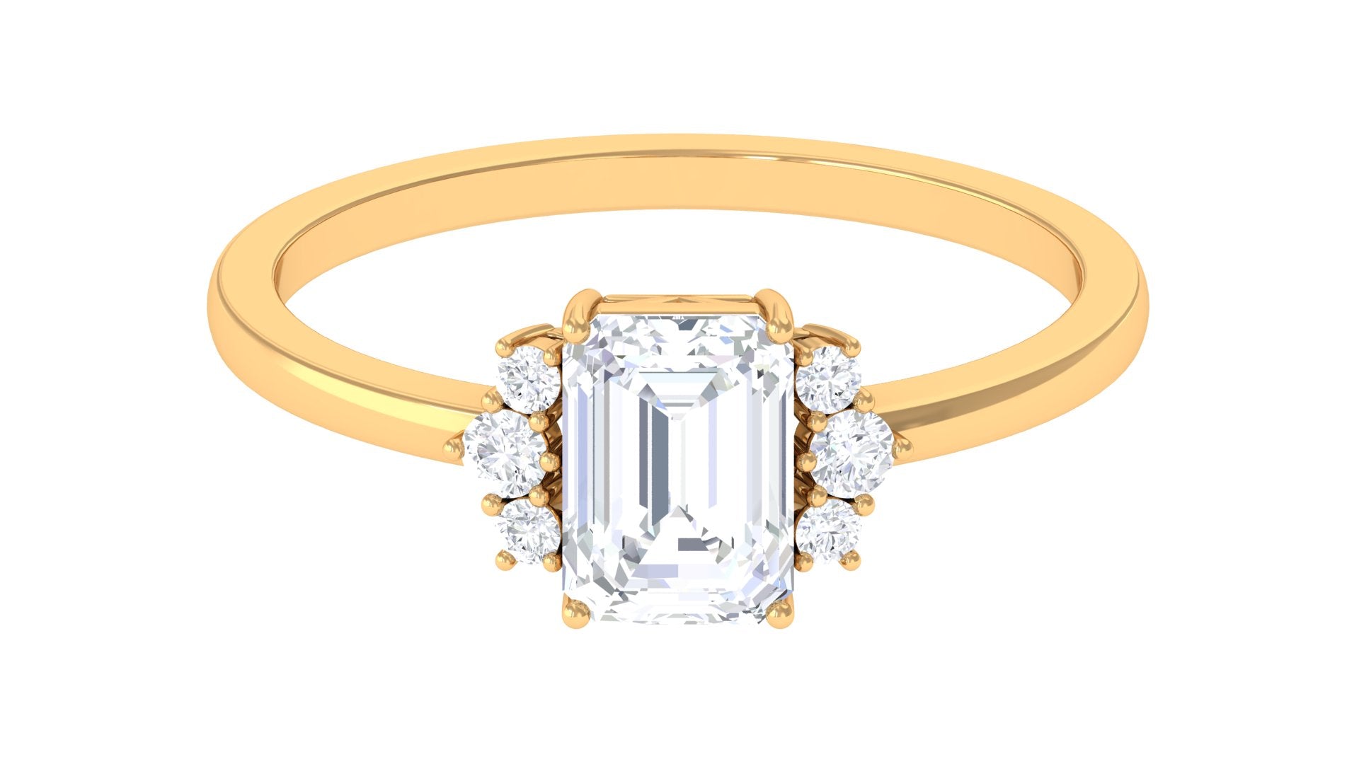 2 CT Octagon Cut Solitaire Cubic Zirconia Engagement Ring AAAA - Rosec Jewels