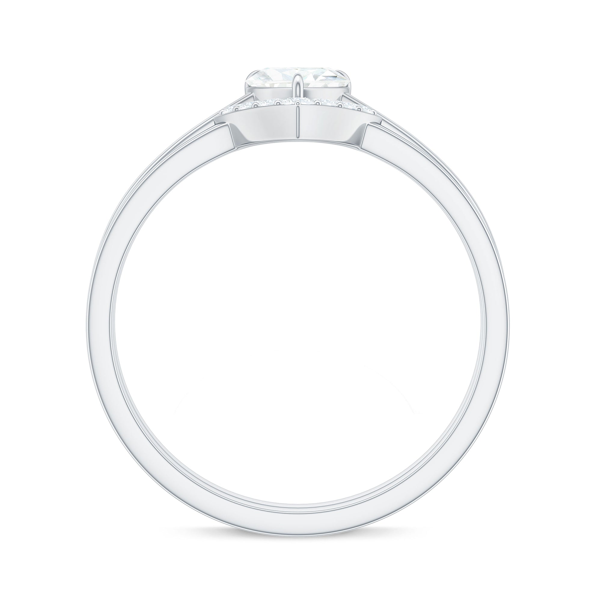 Rosec Jewels-Heart Shaped Moissanite Solitaire Wedding Ring Set for Women
