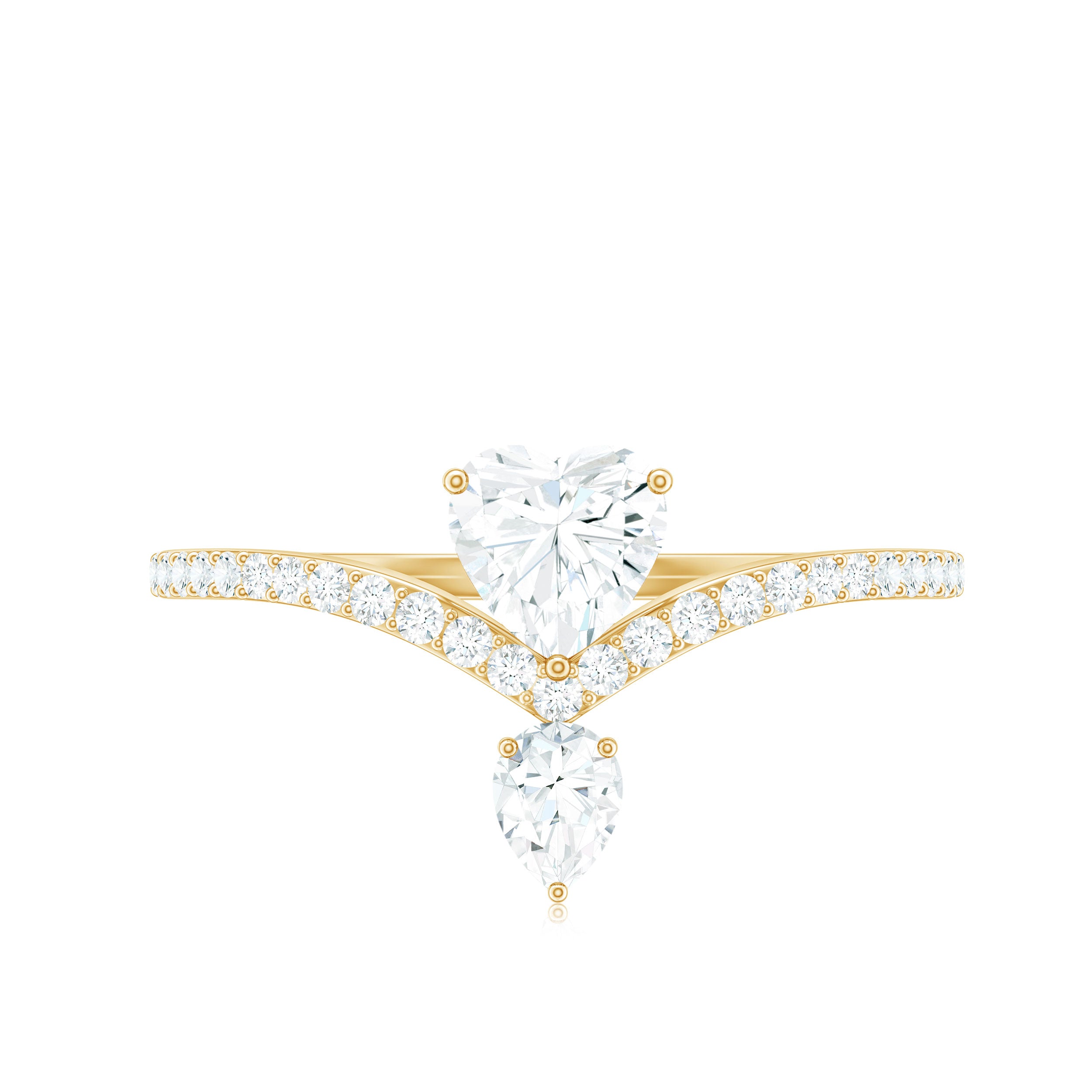 Rosec Jewels-Designer Moissanite Heart Engagement Ring for Women