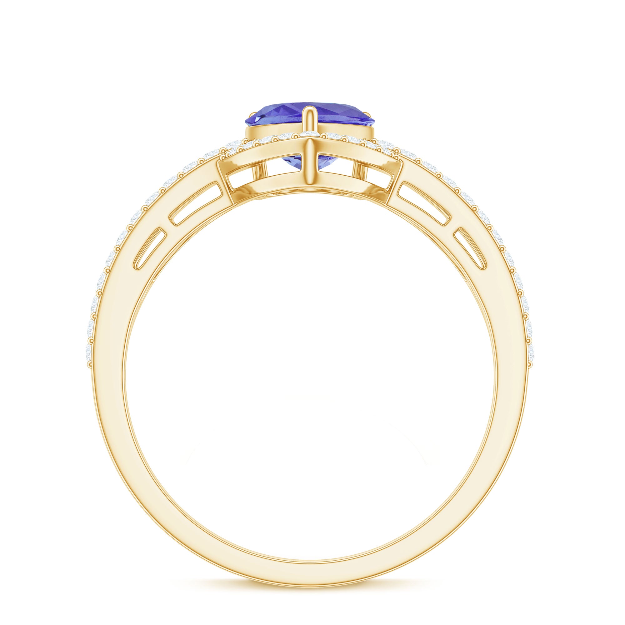 Rosec Jewels-Heart Shape Tanzanite and Diamond Designer Engagement Ring