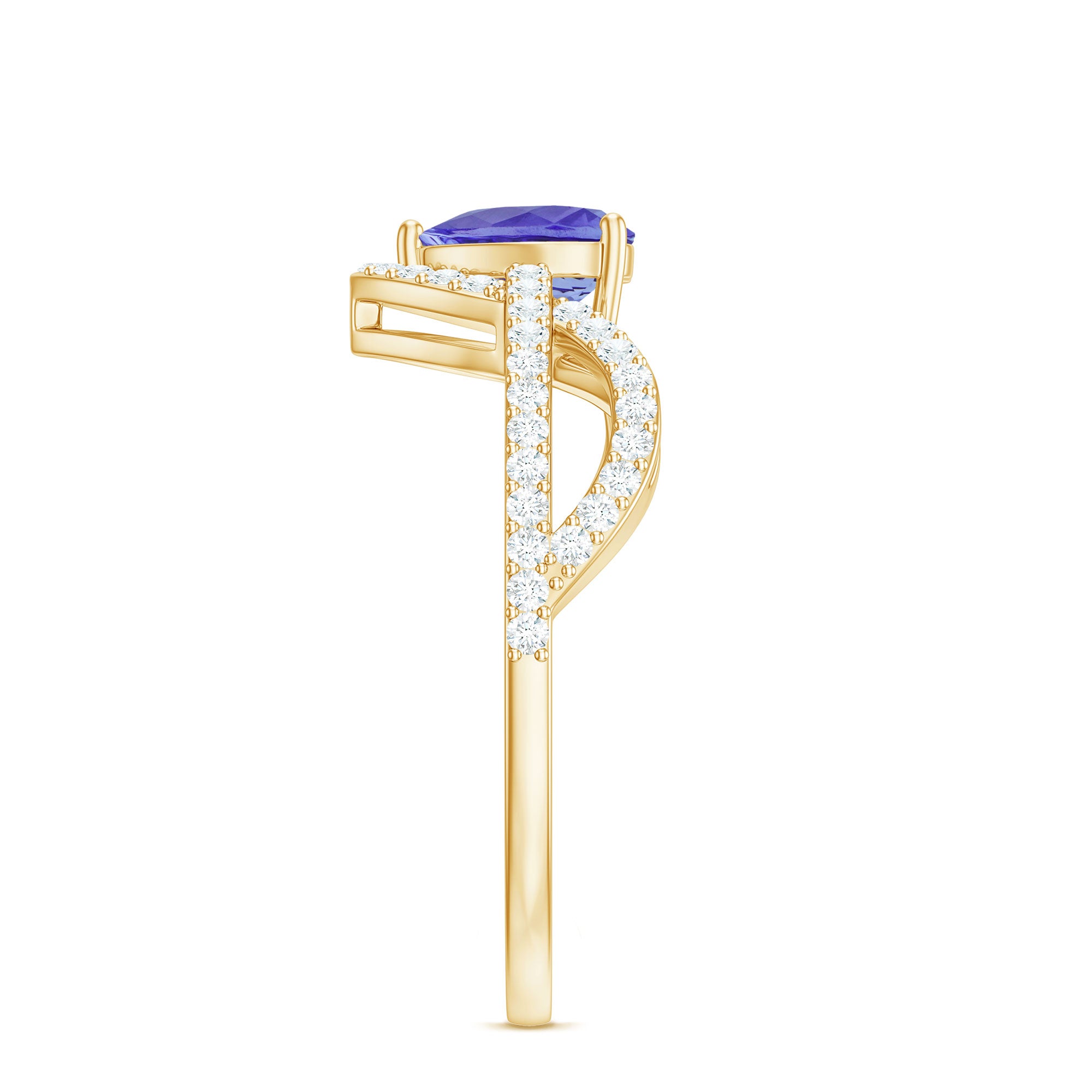 Rosec Jewels-Heart Shape Tanzanite and Diamond Designer Engagement Ring