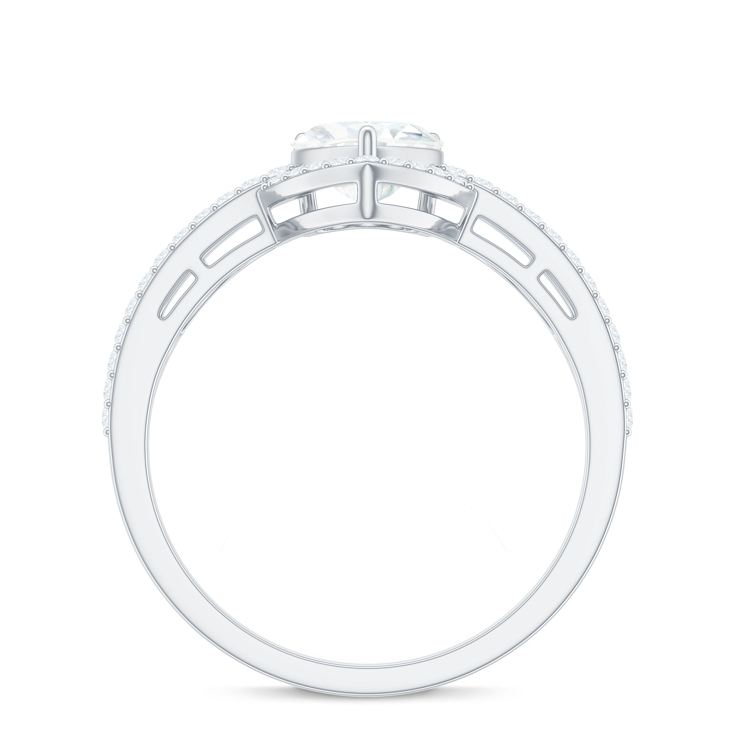 Rosec Jewels-Heart Shaped Moissanite Designer Engagement Ring