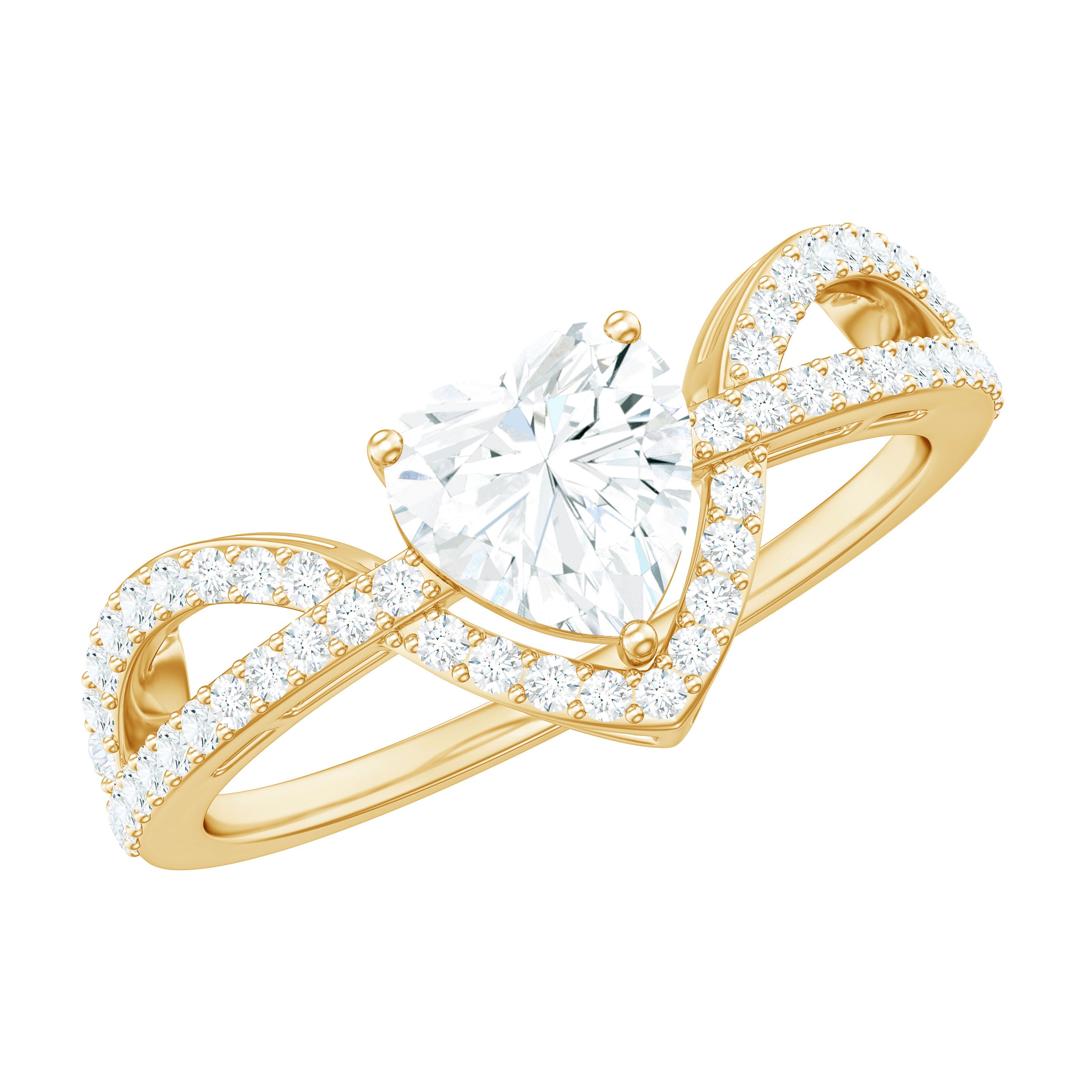Rosec Jewels-Heart Shaped Moissanite Designer Engagement Ring
