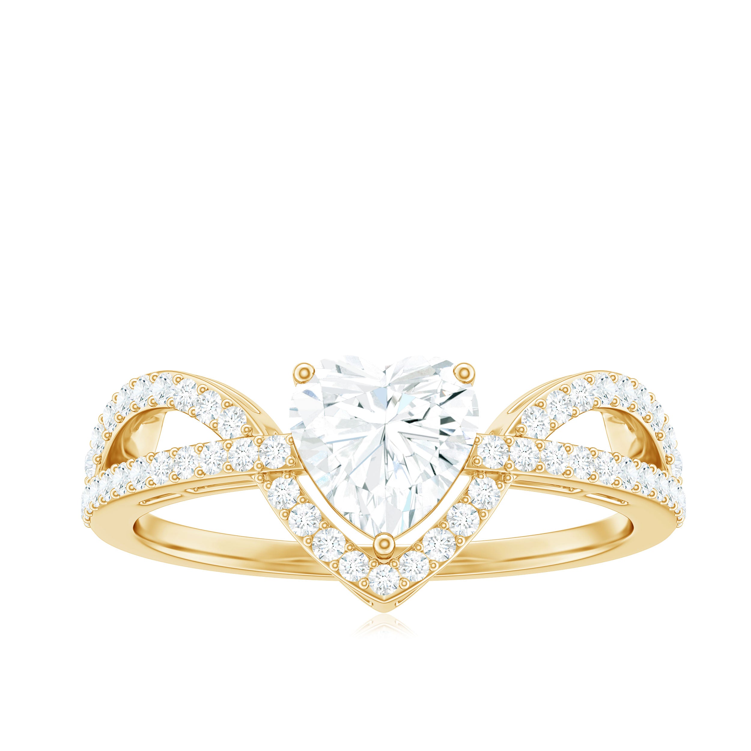 Rosec Jewels-Heart Shaped Moissanite Designer Engagement Ring