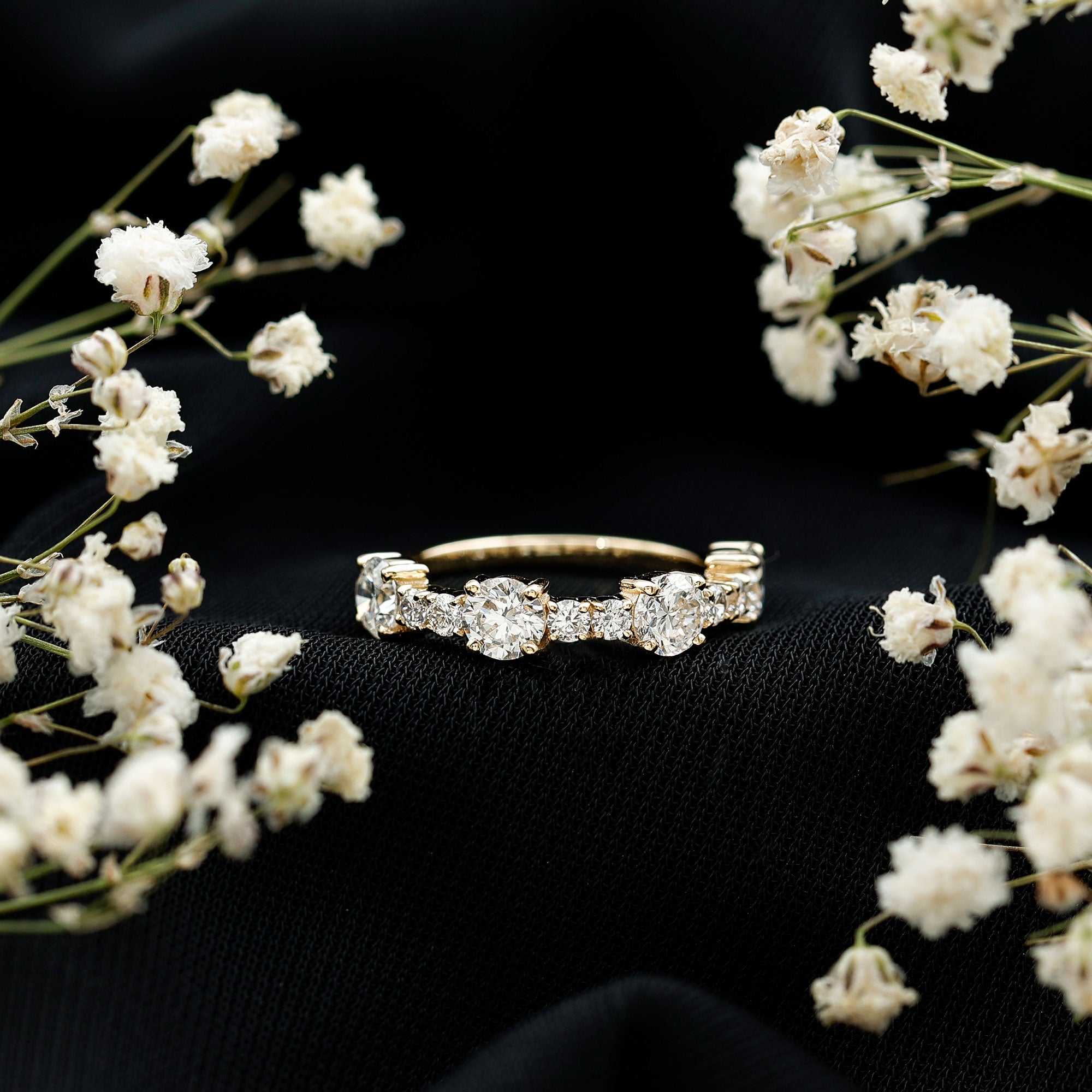 Cubic Zirconia Half Eternity Wedding Anniversary Ring AAAA - Rosec Jewels