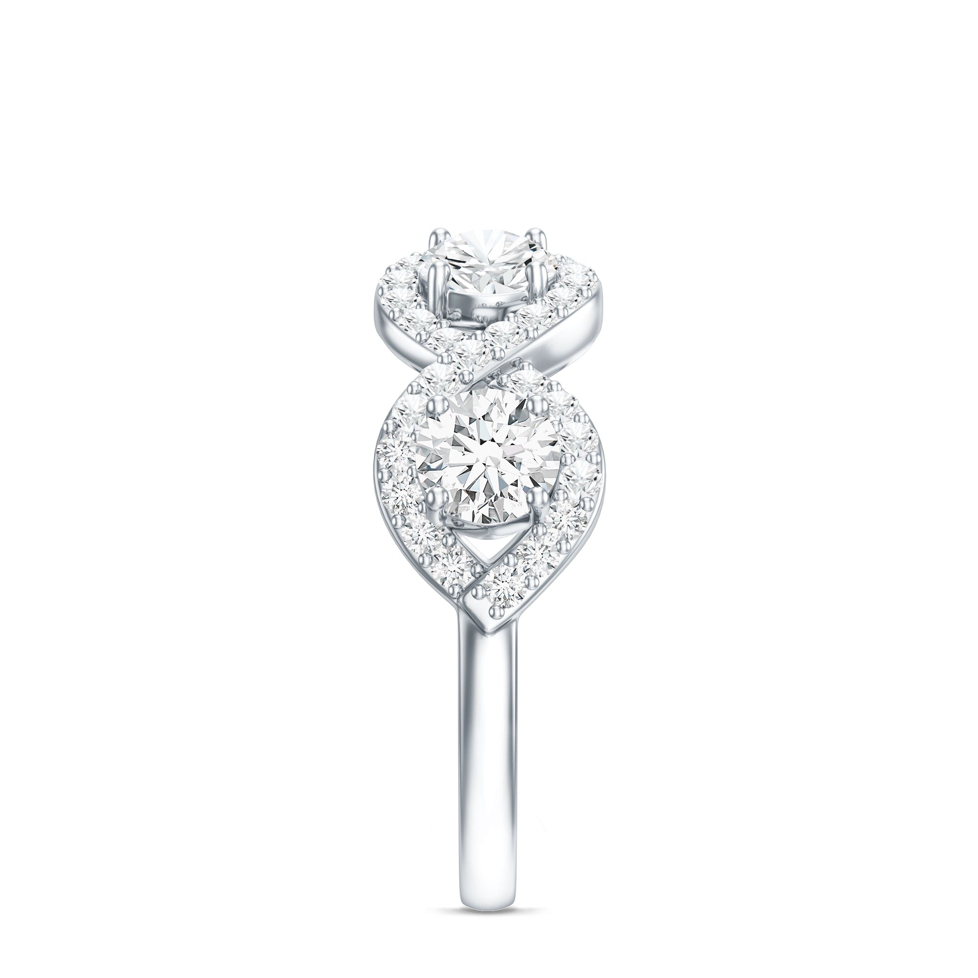 Cubic Zirconia Braided Half Eternity Band Ring AAAA - Rosec Jewels