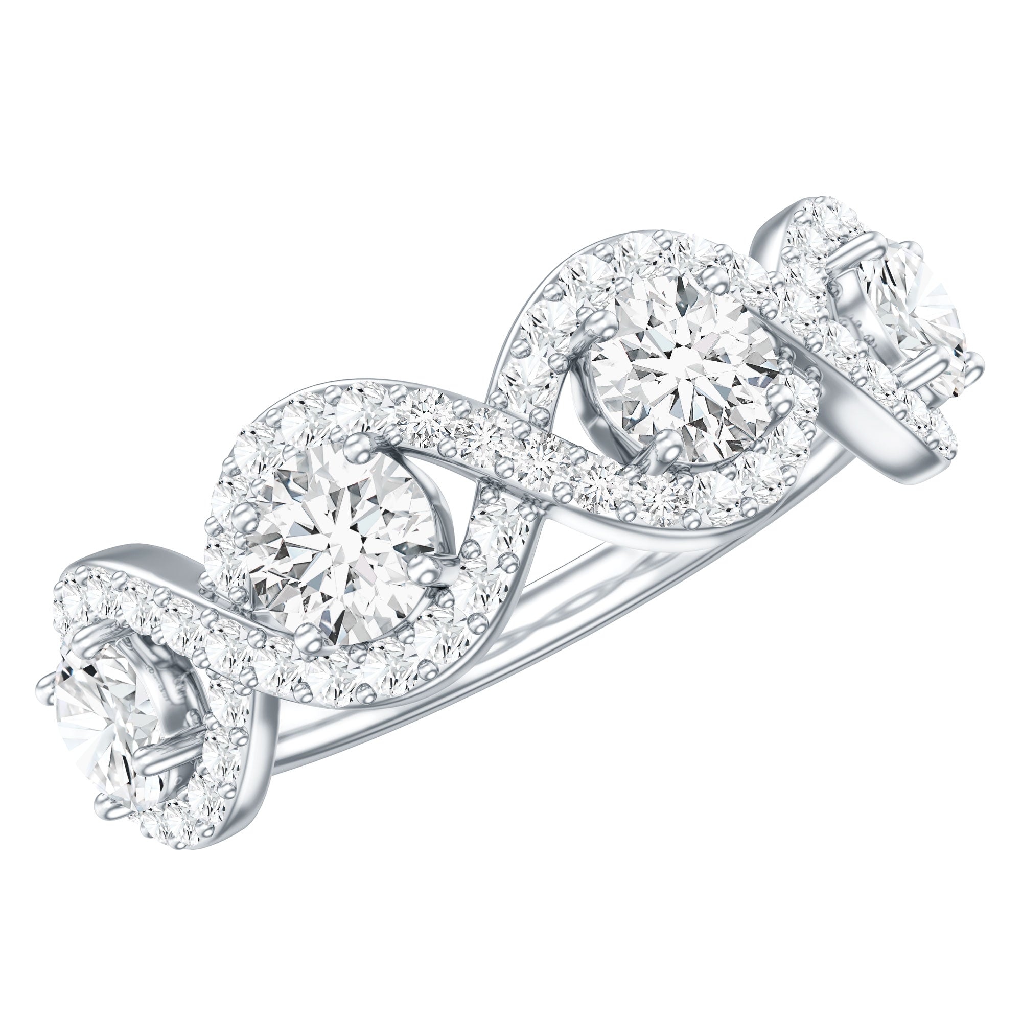 Round Moissanite Infinity Wedding Band Ring D-VS1 - Rosec Jewels