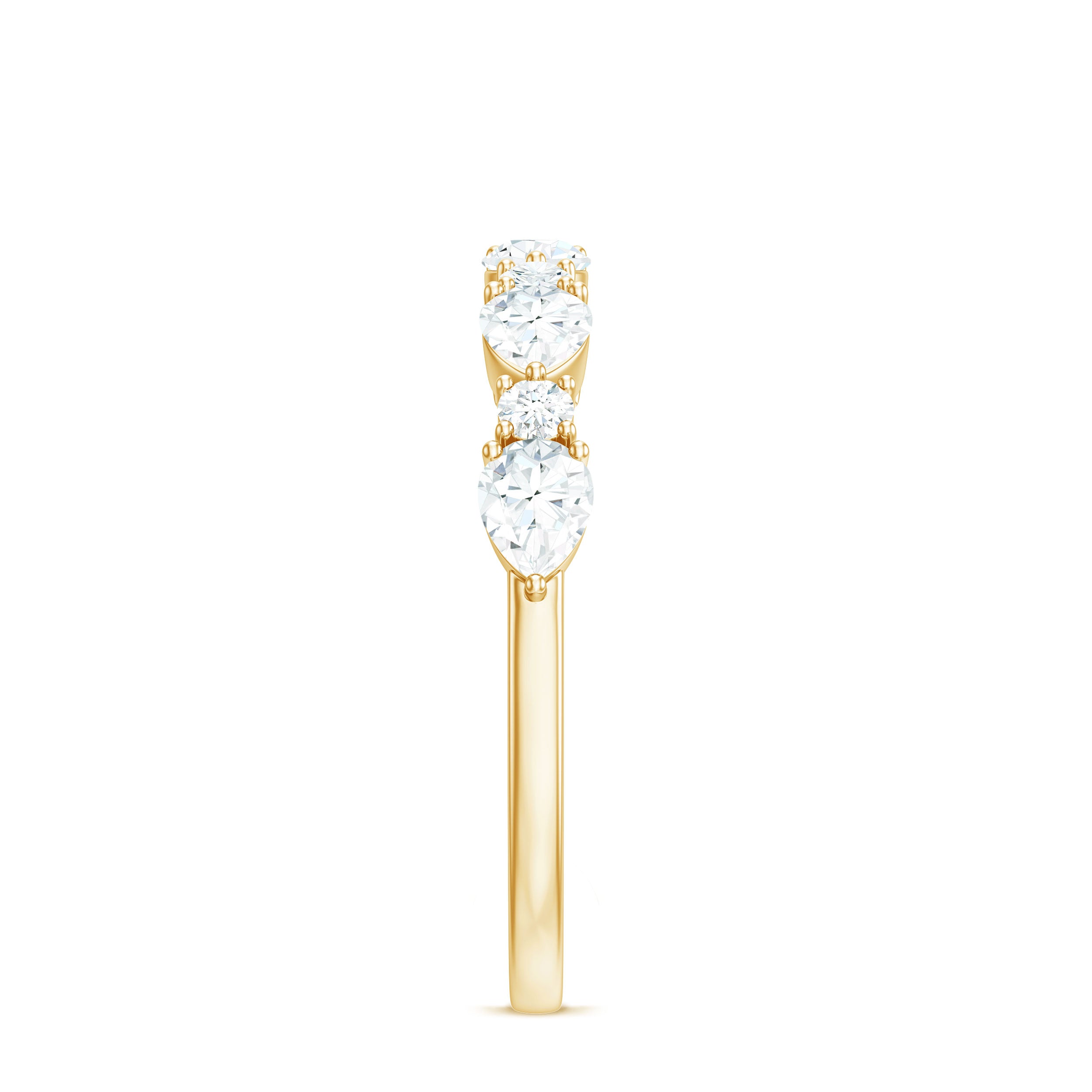 Certified Moissanite Half Eternity Stackable Ring for Women D-VS1 - Rosec Jewels