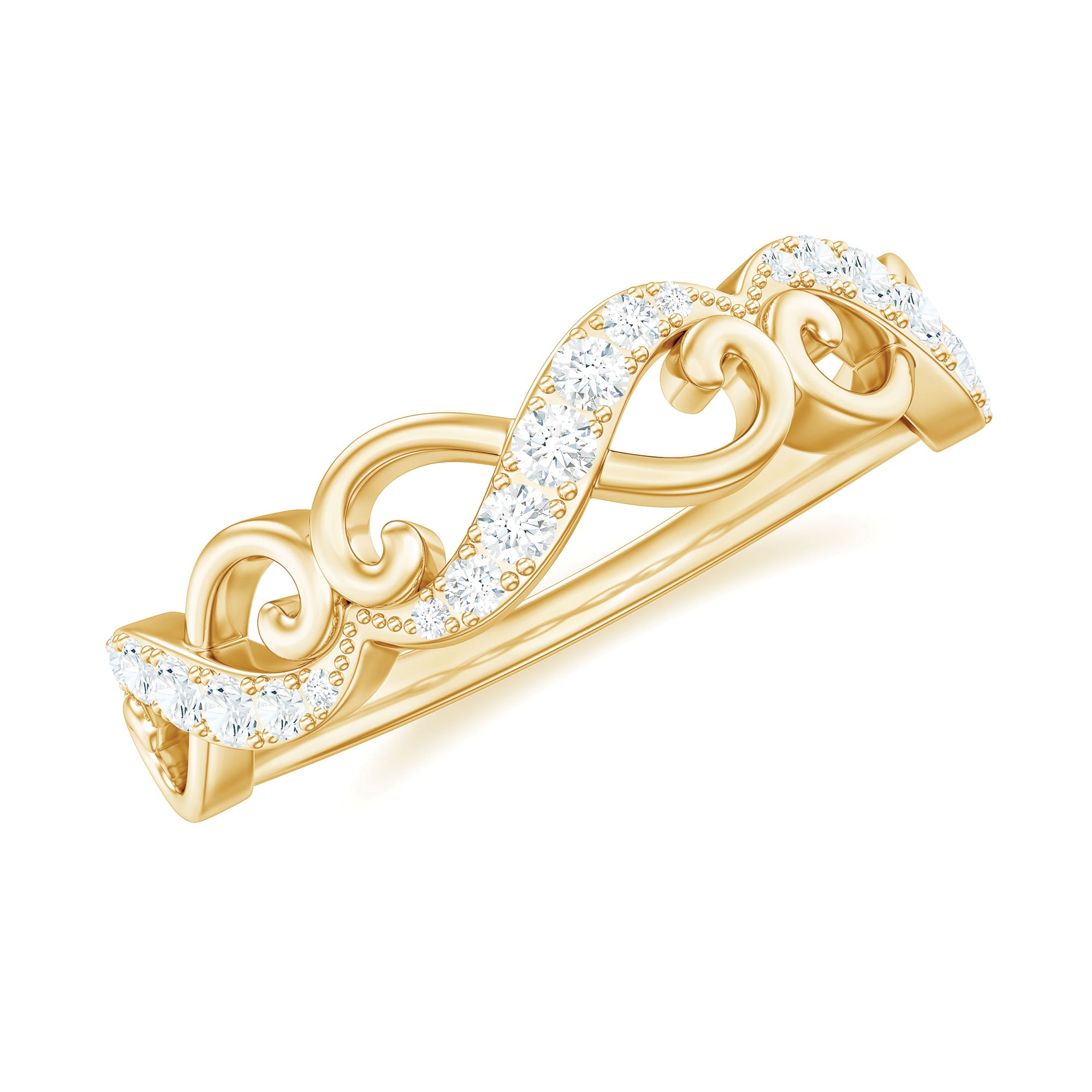 Vintage Inspired Moissanite Infinity Wedding Band Ring D-VS1 - Rosec Jewels