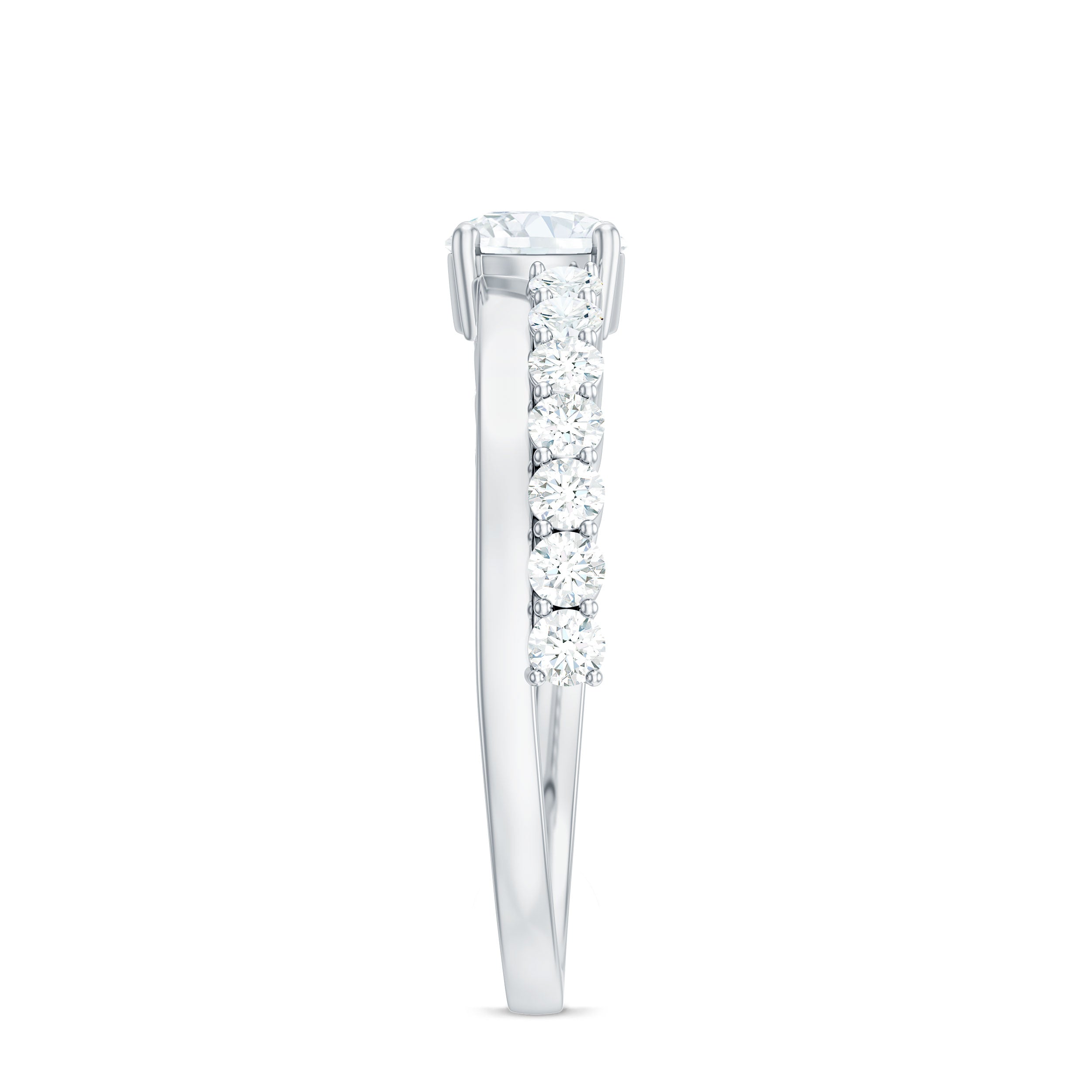 1 CT Round Cut Cubic Zirconia Promise Ring in Prong Setting AAAA - Rosec Jewels