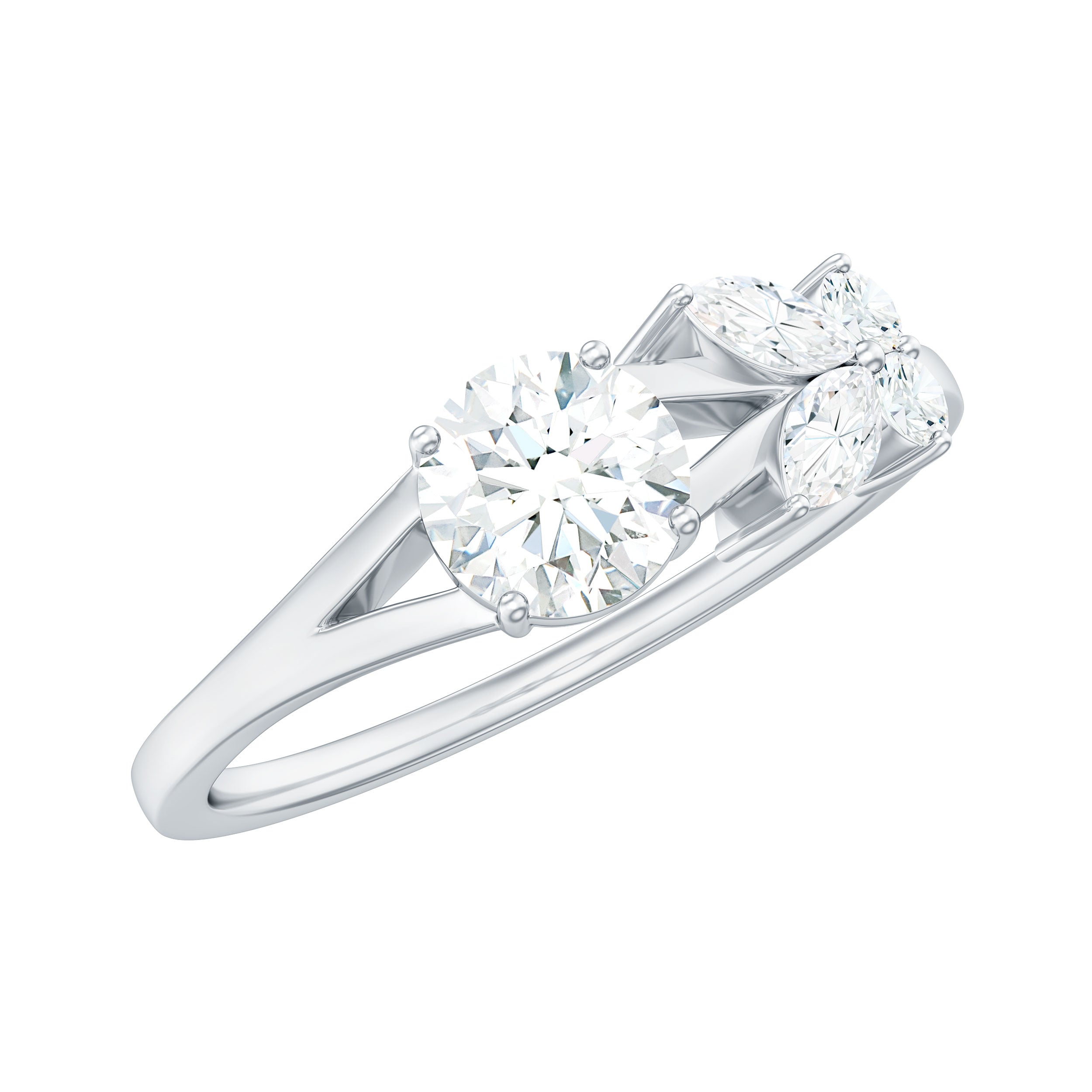 Certified Moissanite Promise Ring with Butterfly Motif