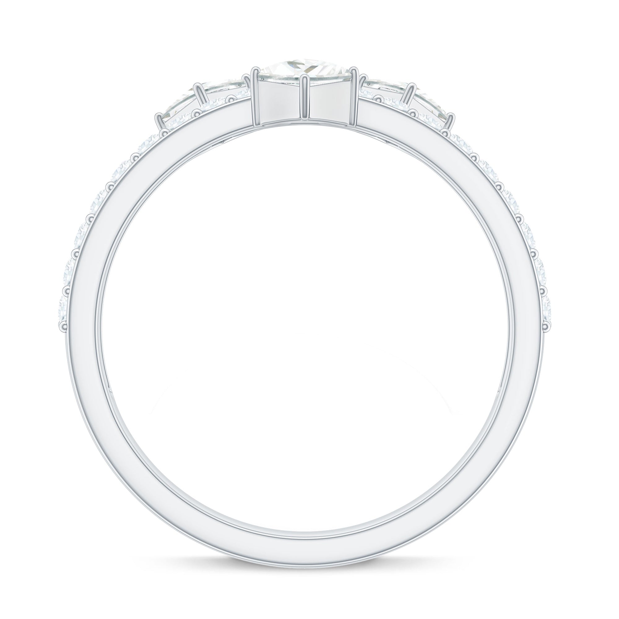 1.50 CT Designer Zircon Band Ring in Prong Setting AAAA - Rosec Jewels