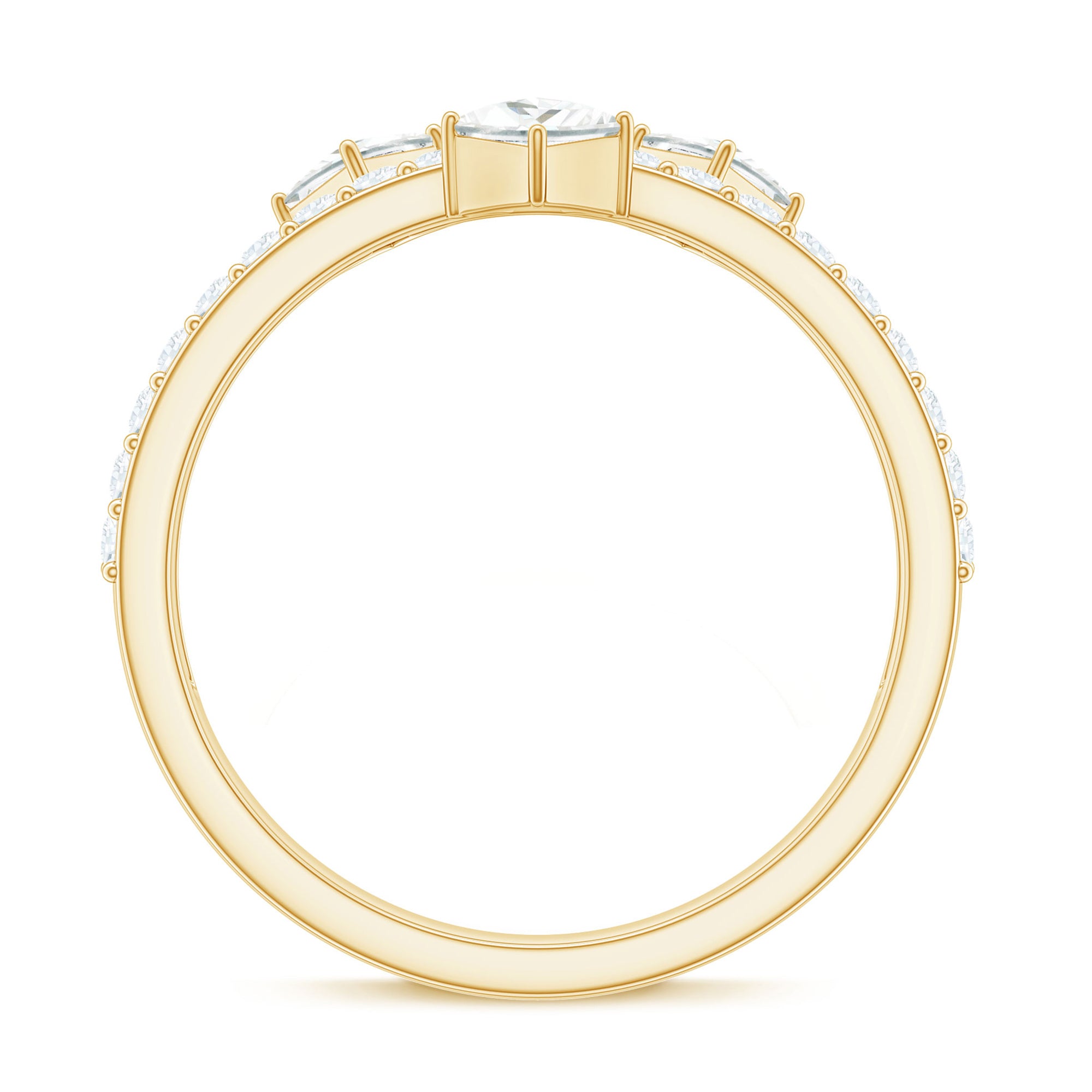 1.50 CT Designer Zircon Band Ring in Prong Setting AAAA - Rosec Jewels