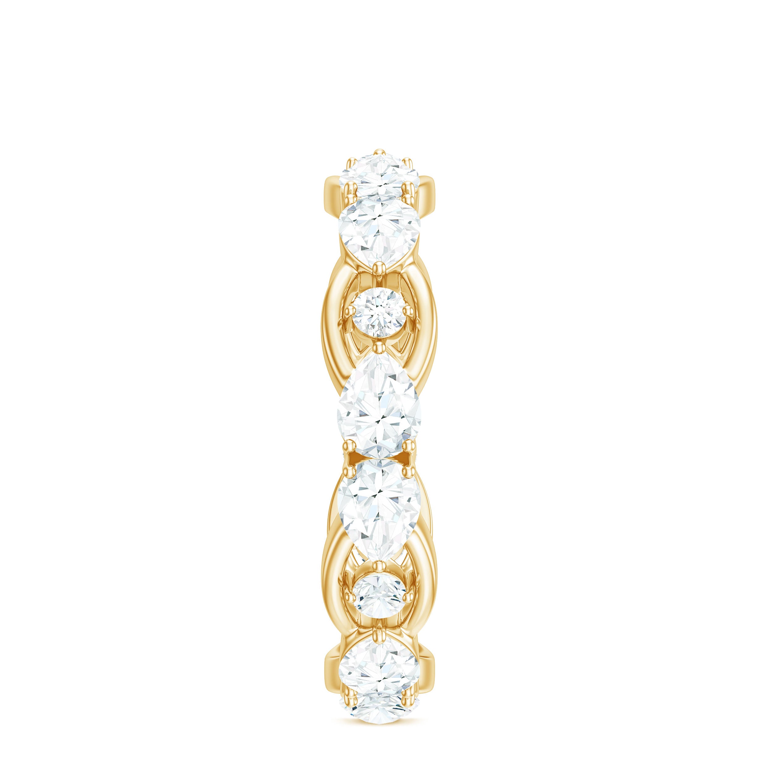 Certified Moissanite Designer Wedding Band D-VS1 - Rosec Jewels