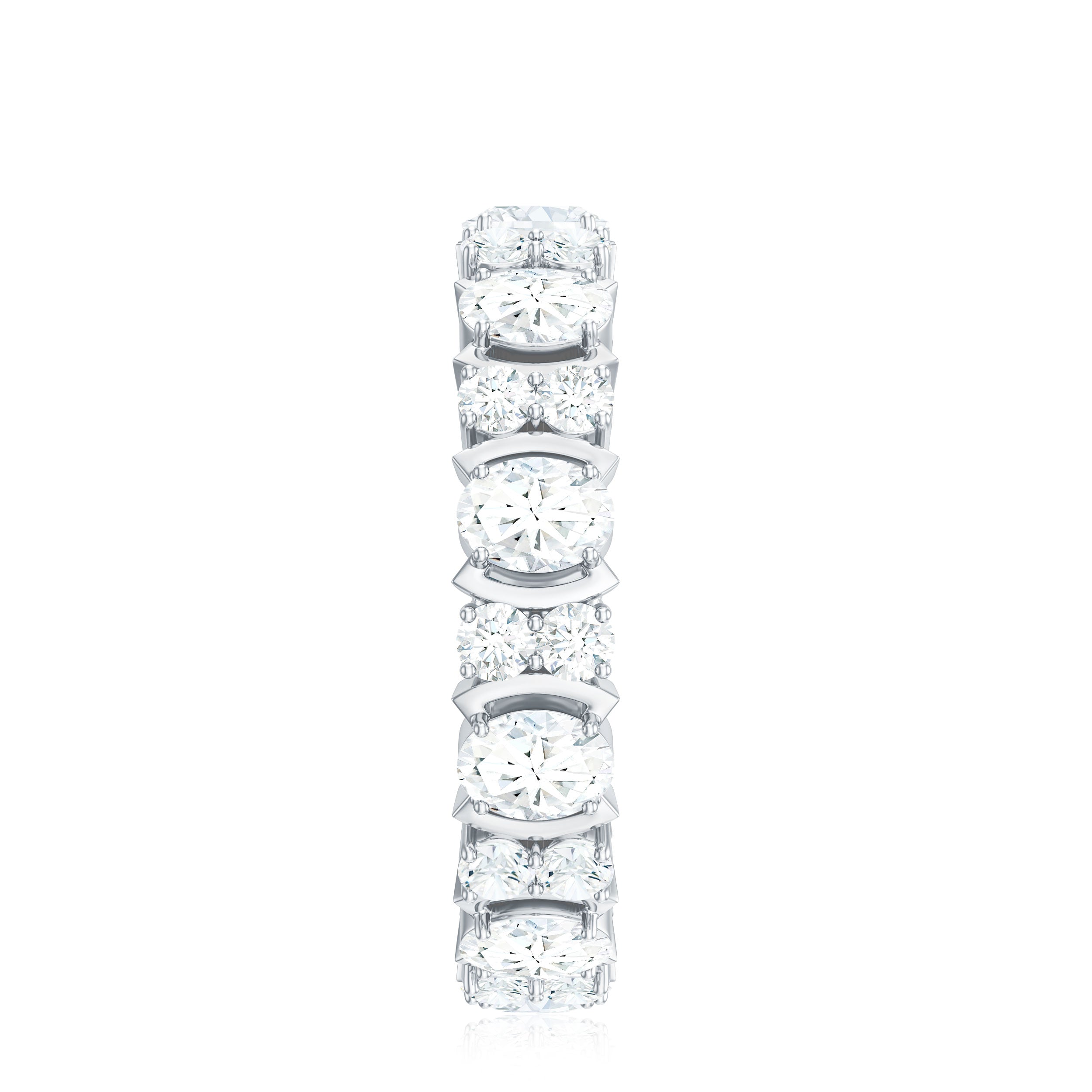 Oval Cut Moissanite Full Eternity Wedding Band D-VS1 - Rosec Jewels