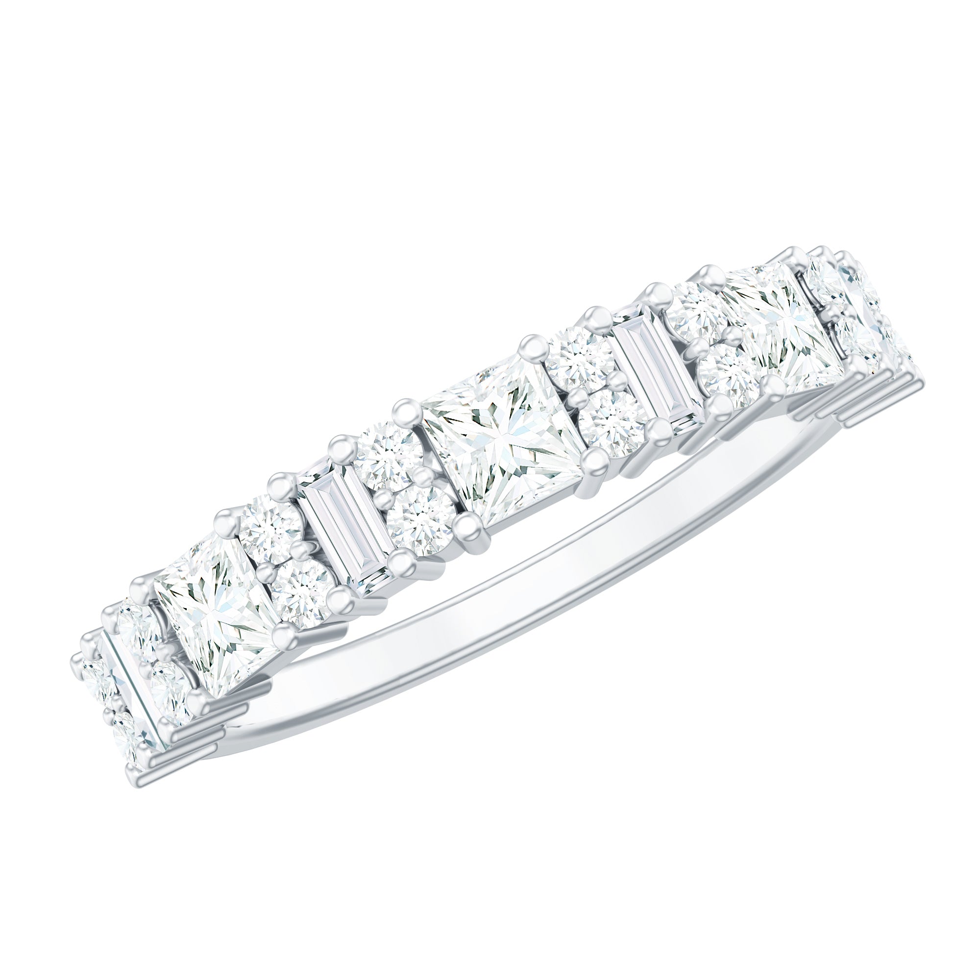 1.25 CT Certified Moissanite Eternity Ring in Prong Setting