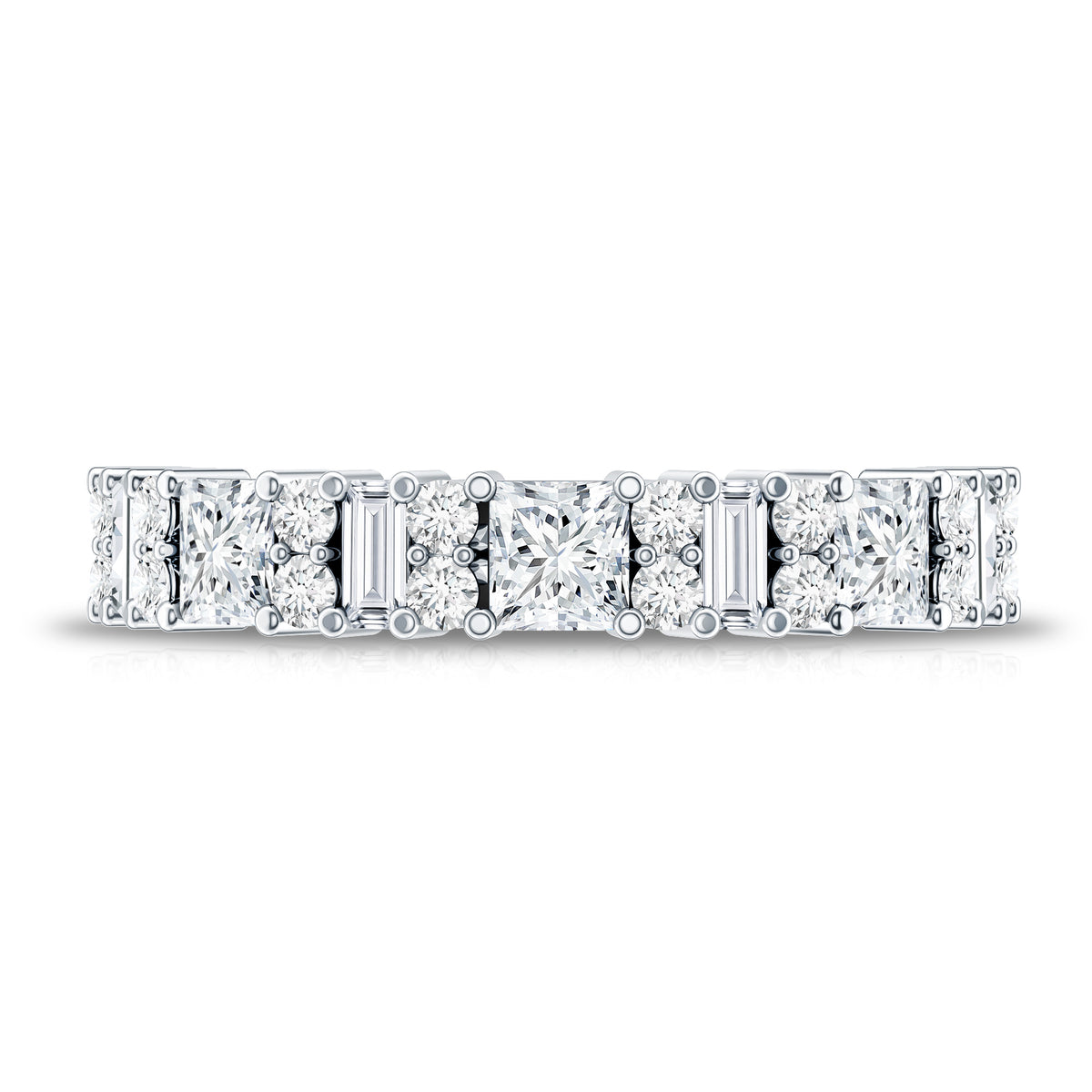 Certified Moissanite Half Eternity Wedding Band for Women D-VS1 - Rosec Jewels