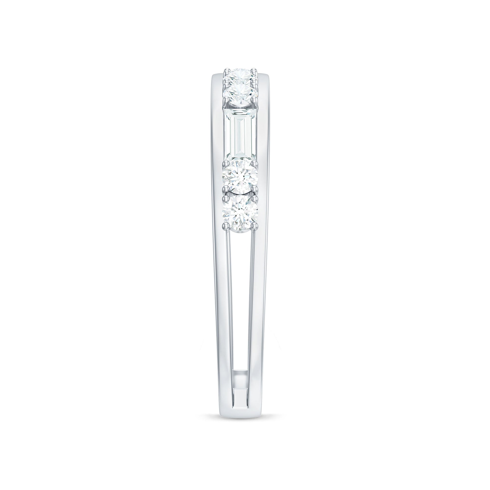 Moissanite Half Eternity Stackable Band Ring D-VS1 - Rosec Jewels