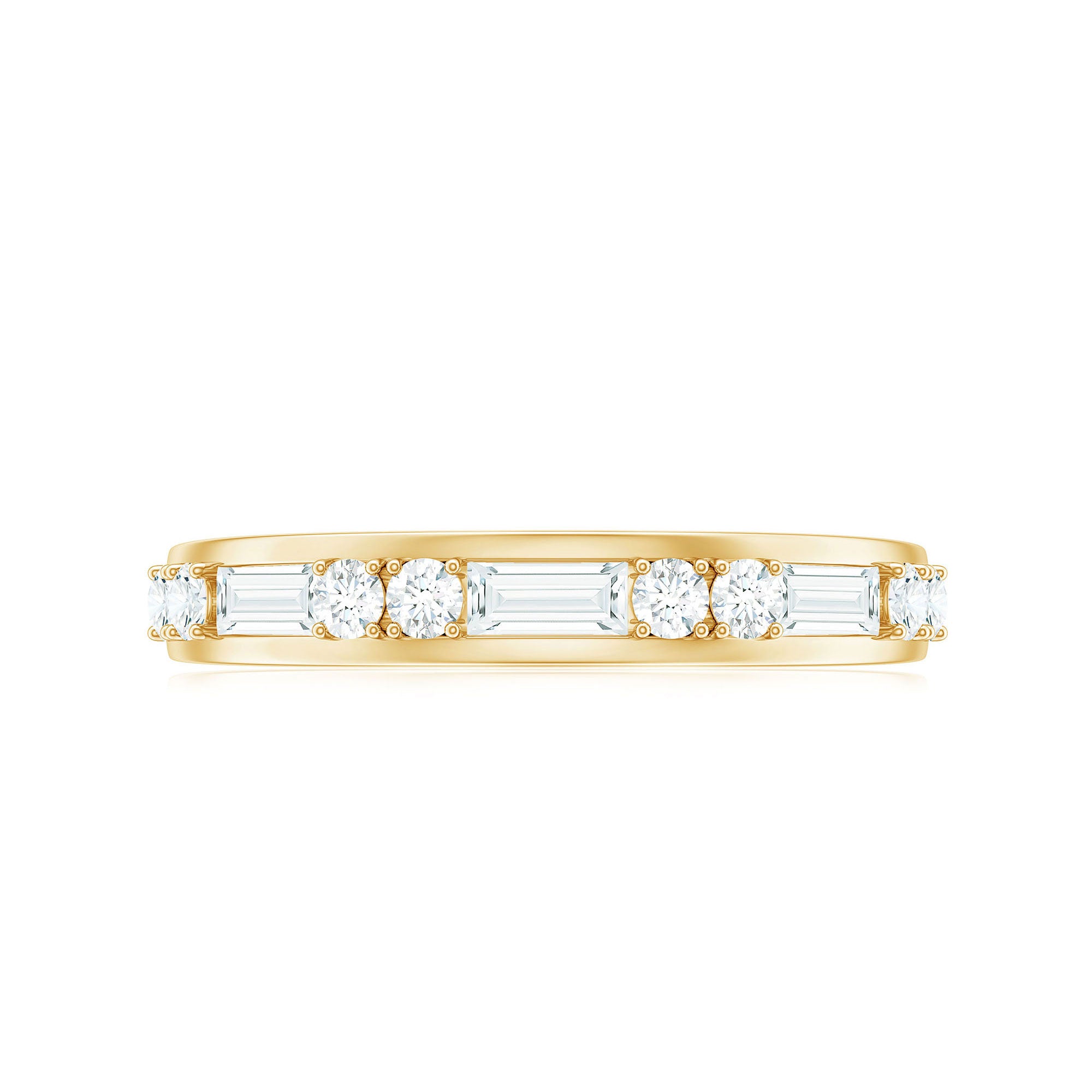 Moissanite Half Eternity Stackable Band Ring D-VS1 - Rosec Jewels