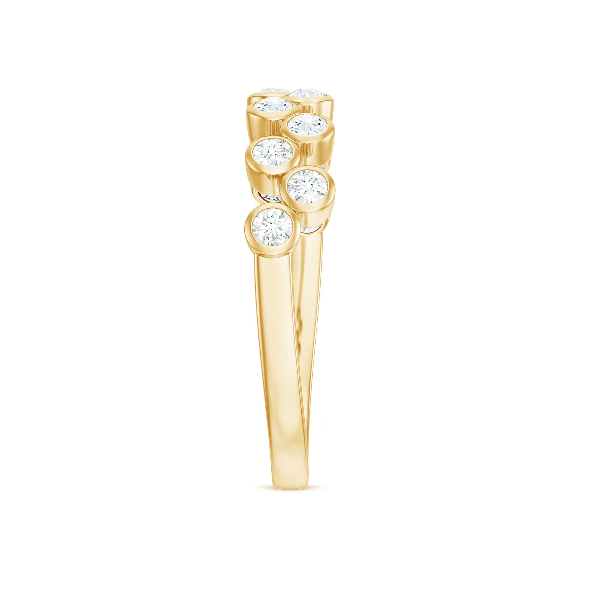 Rosec Jewels-Bezel Set Moissanite Half Eternity Ring for Women