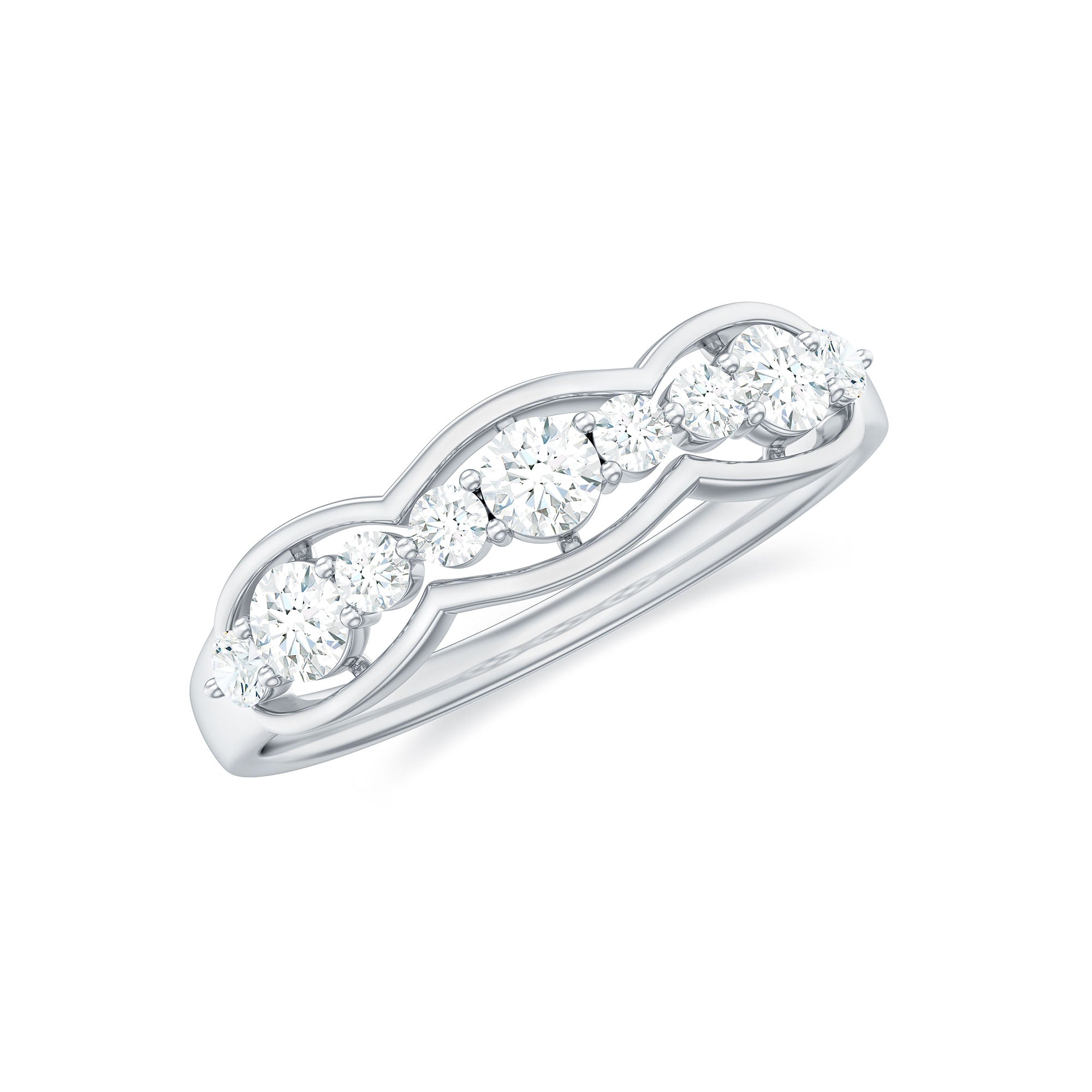 Certified Moissanite Wedding Anniversary Ring for Women