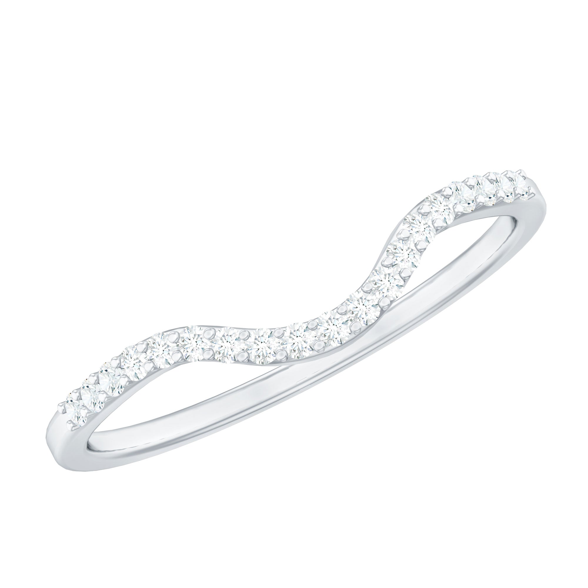 Real Diamond Curved Enhancer for Engagement Ring