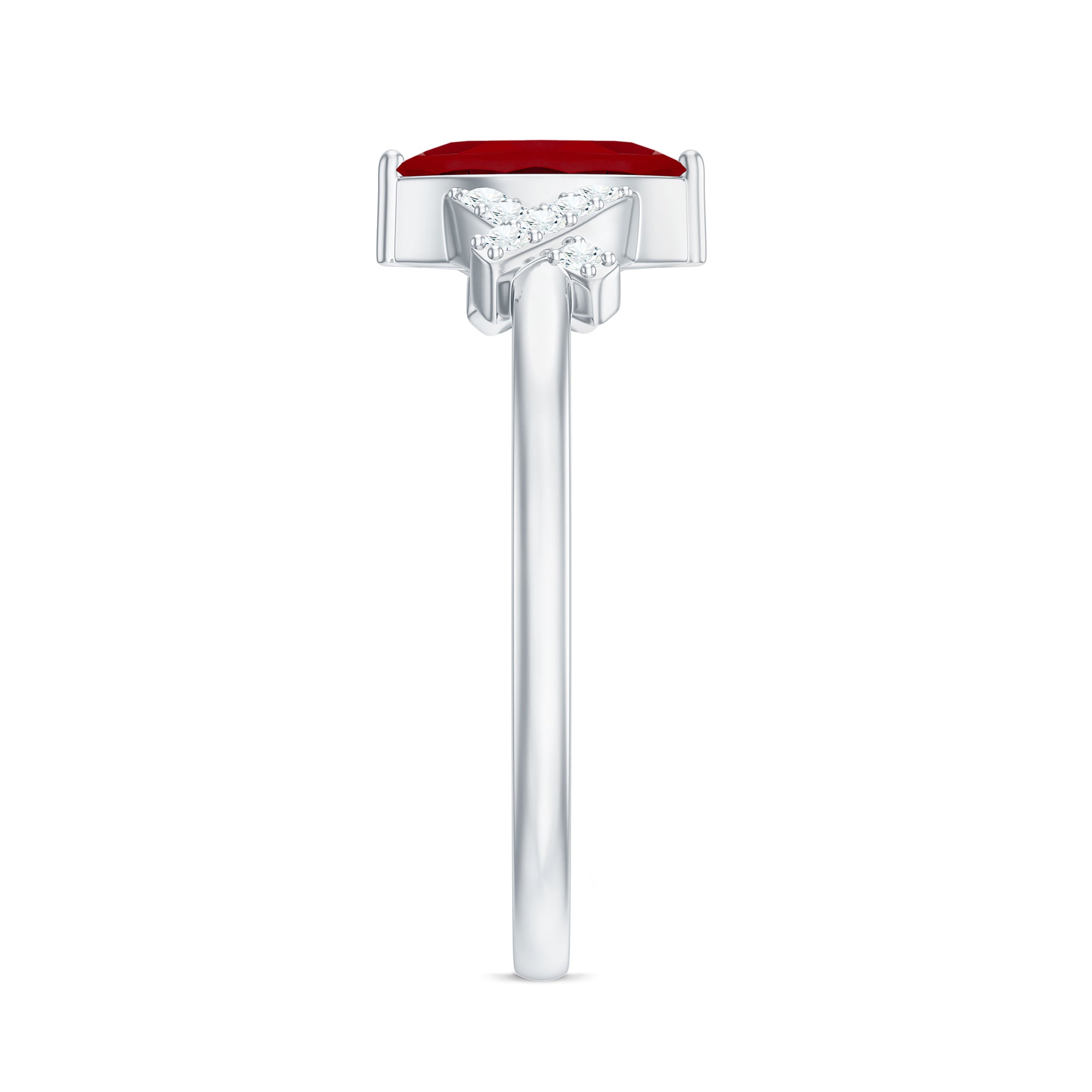 Rosec Jewels-Marquise Cut Lab Created Ruby Designer Engagement Ring