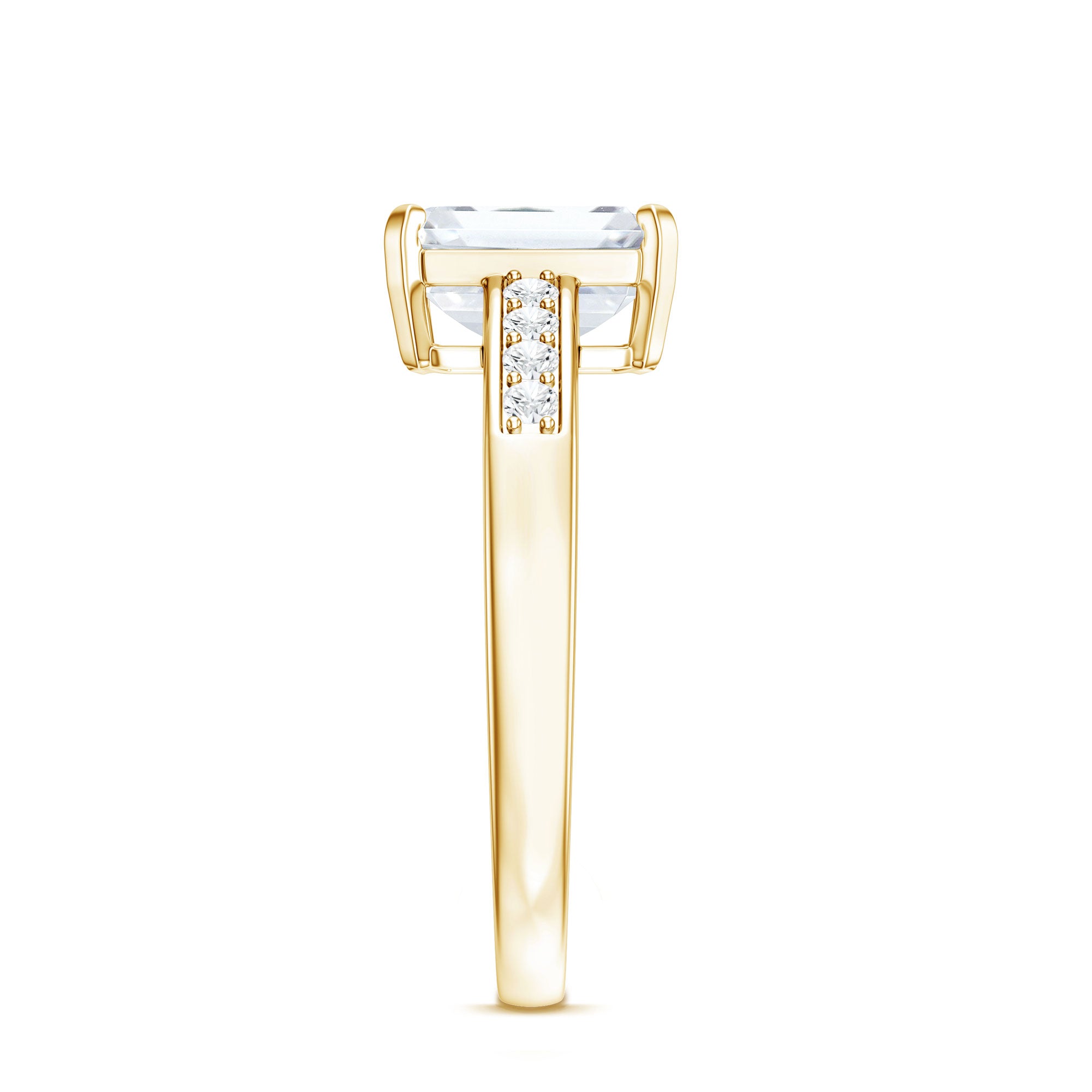 1.8 Carat Emerald Cut Cubic Zirconia Solitaire Engagement Ring AAAA - Rosec Jewels