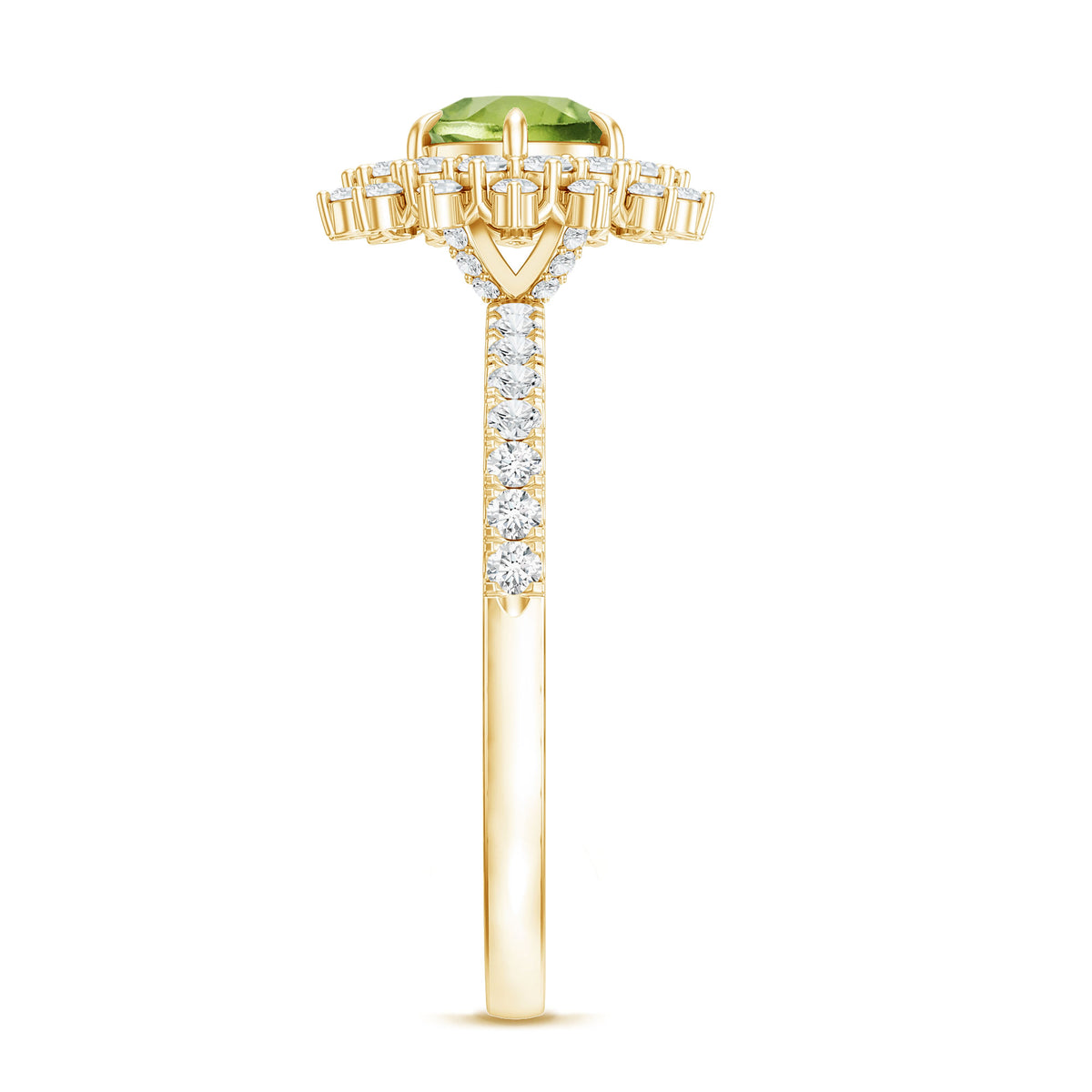 Certified Real 2 Carat Peridot Statement Engagement Ring AAA - Rosec Jewels
