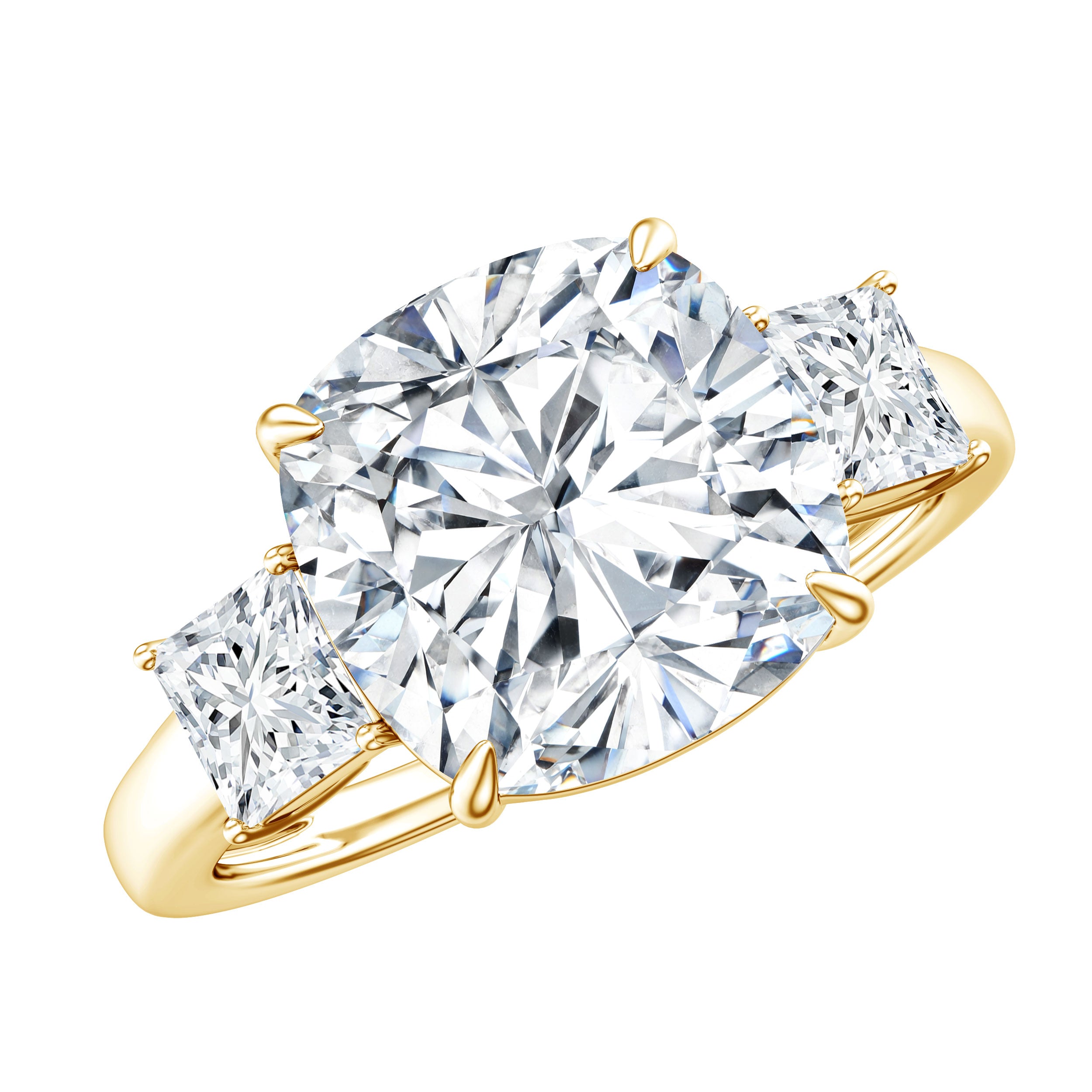 Cushion Moissanite Huge Engagement Ring D-VS1 - Rosec Jewels