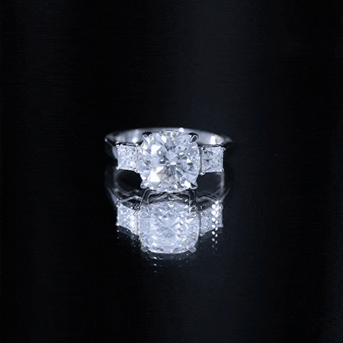 Certified 6 Carat Cubic Zirconia Three Stone Engagement Ring AAAAA 92.5 Sterling Silver - Rosec Jewels