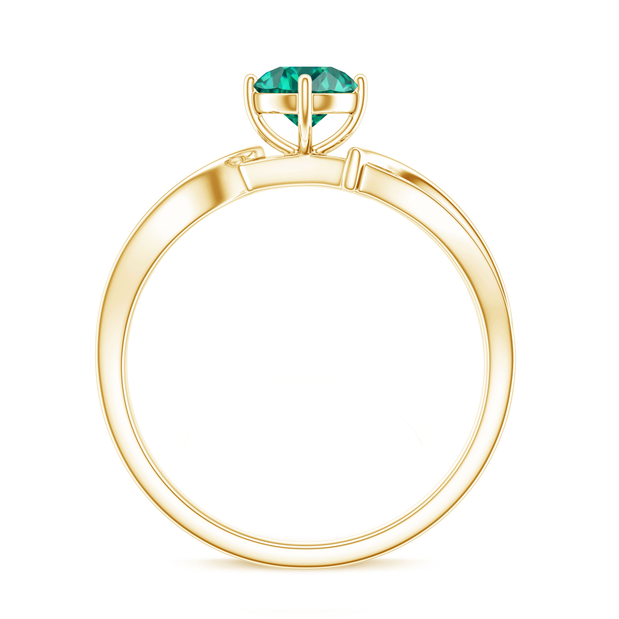 Certified Lab Grown Emerald Diamond Engagement Ring with Infinity Shank AAAA - Rosec Jewels