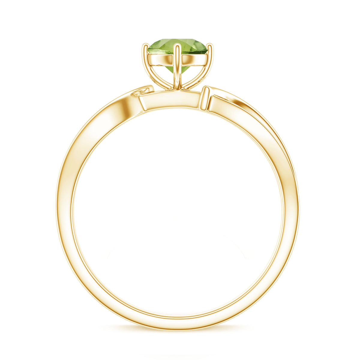Real 0.5 Carat Peridot Infinity Promise Ring with Diamond AAA - Rosec Jewels