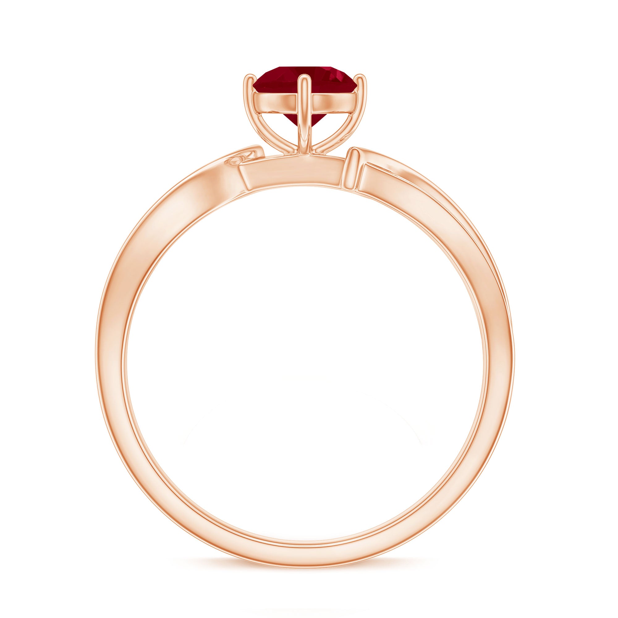 Natural 0.6 Carat Ruby Infinity Promise Ring with Diamond AAA - Rosec Jewels