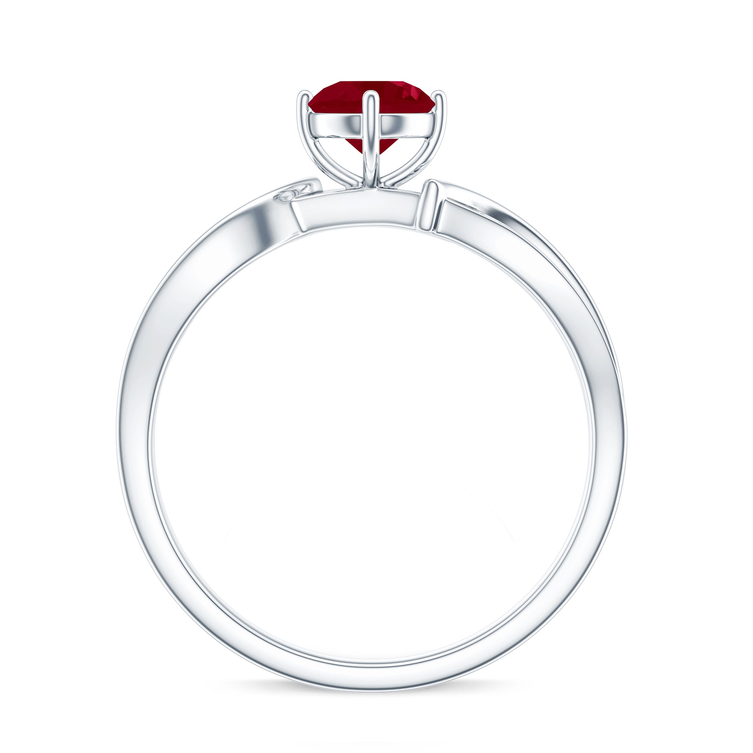 Natural 0.6 Carat Ruby Infinity Promise Ring with Diamond AAA - Rosec Jewels
