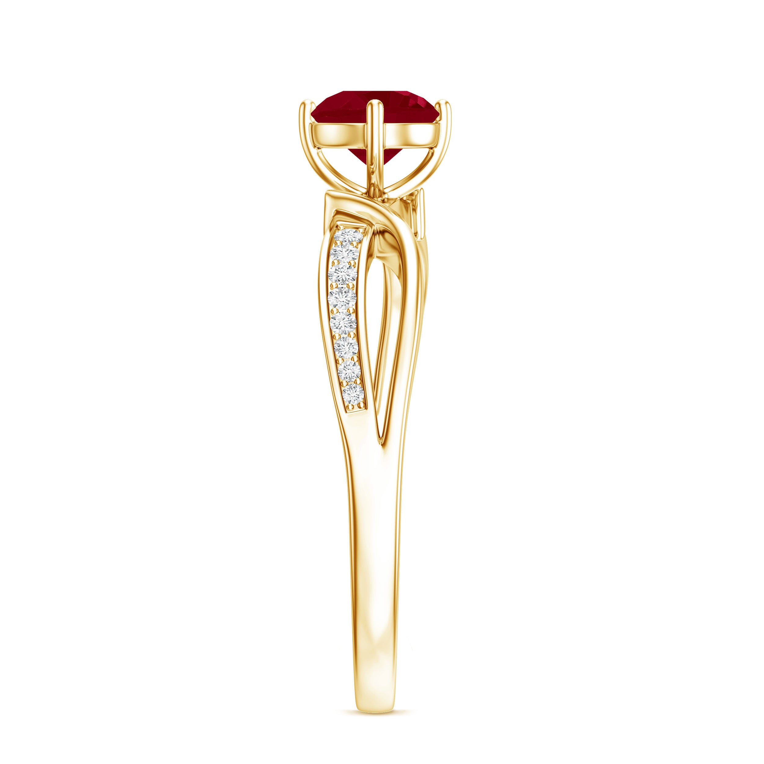 Natural 0.6 Carat Ruby Infinity Promise Ring with Diamond AAA - Rosec Jewels