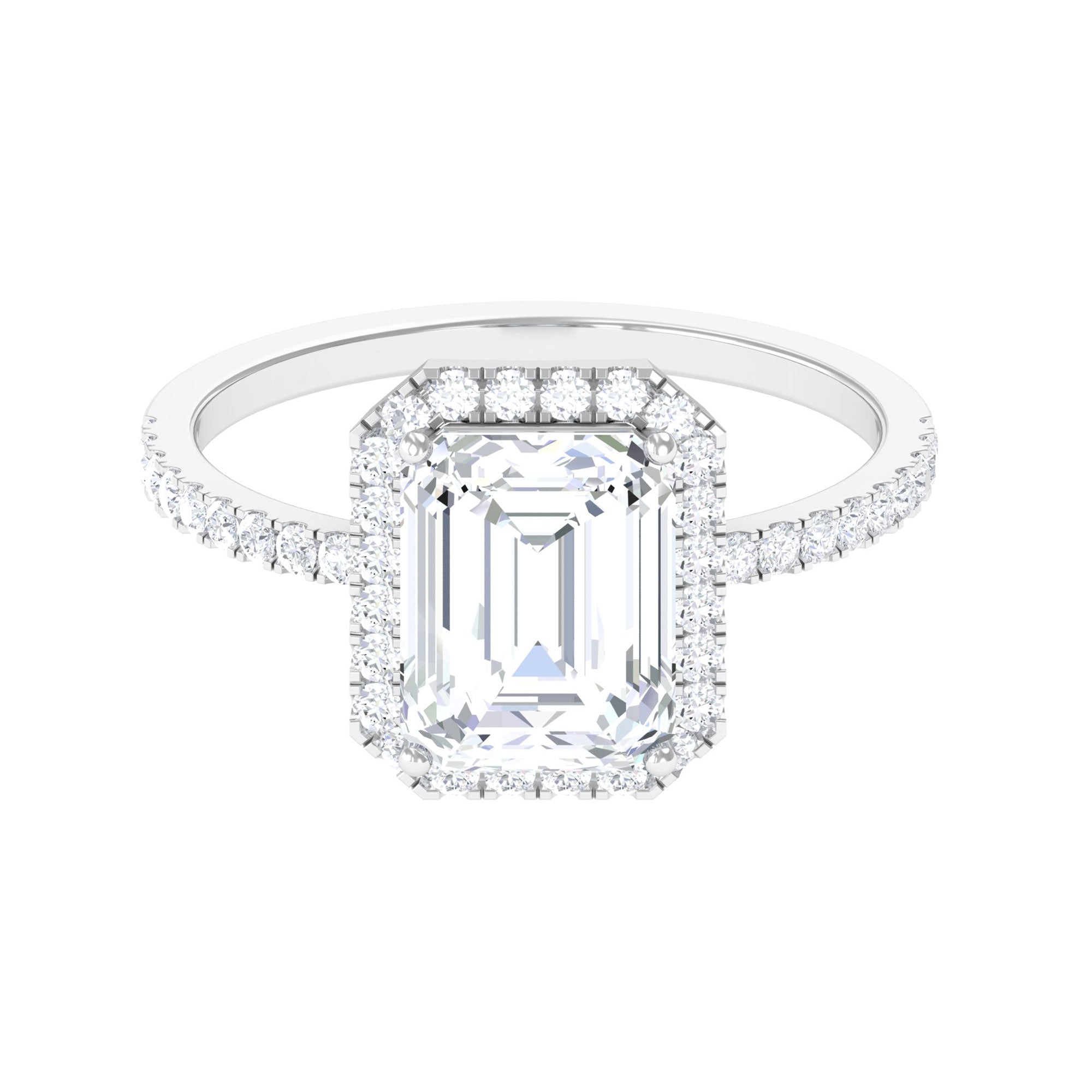 5.5 CT Octagon Zircon Halo Engagement Ring in Gold