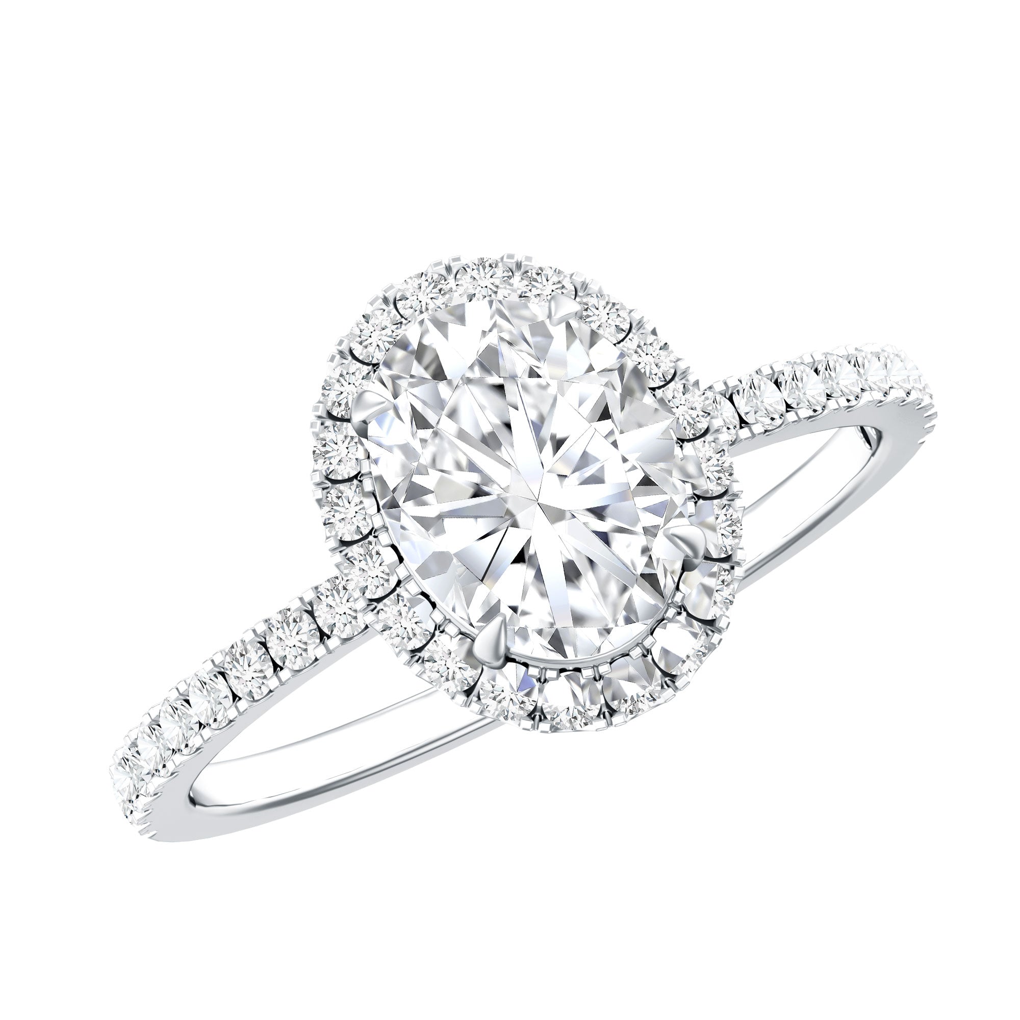 Brilliant Cut Moissanite Oblong Engagement Ring With Certificate D-VS1 - Rosec Jewels