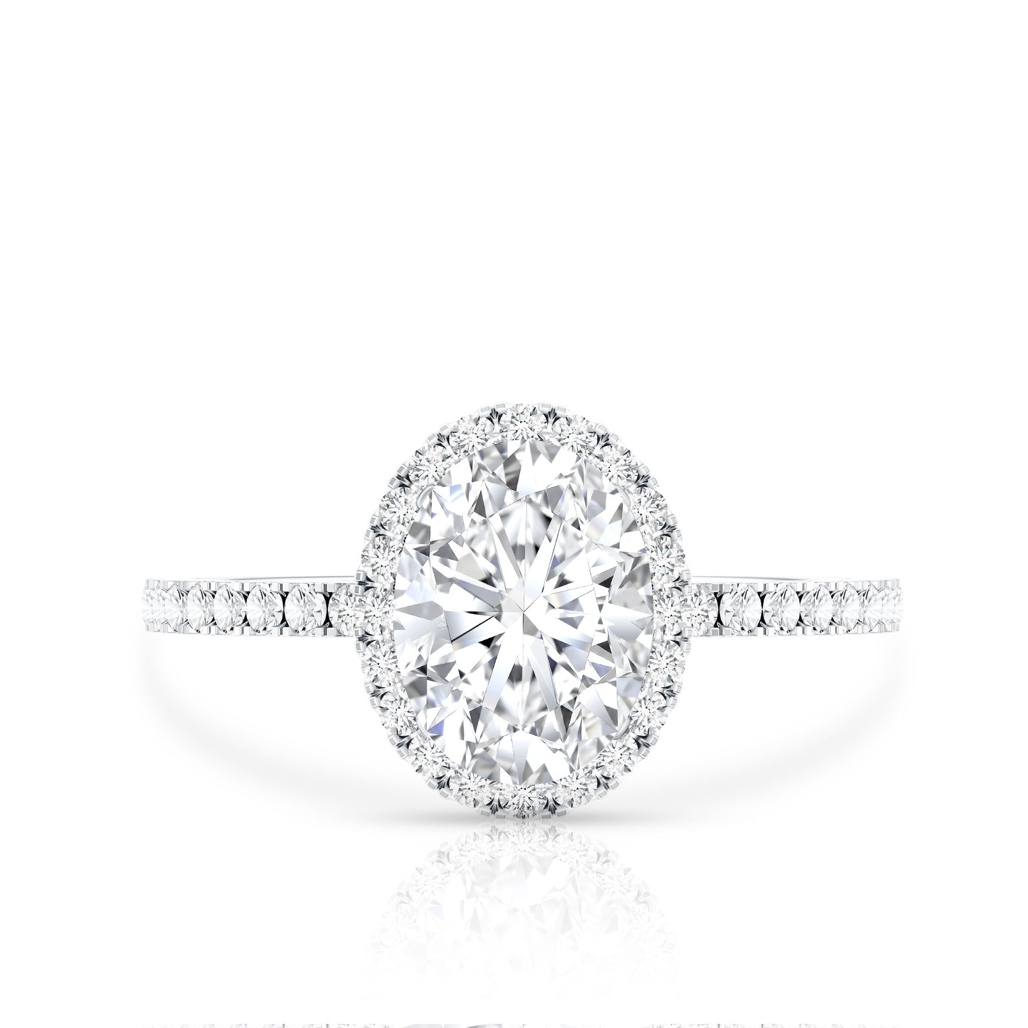 Rosec Jewels-Brilliant Cut Moissanite Oblong Engagement Ring With Certificate